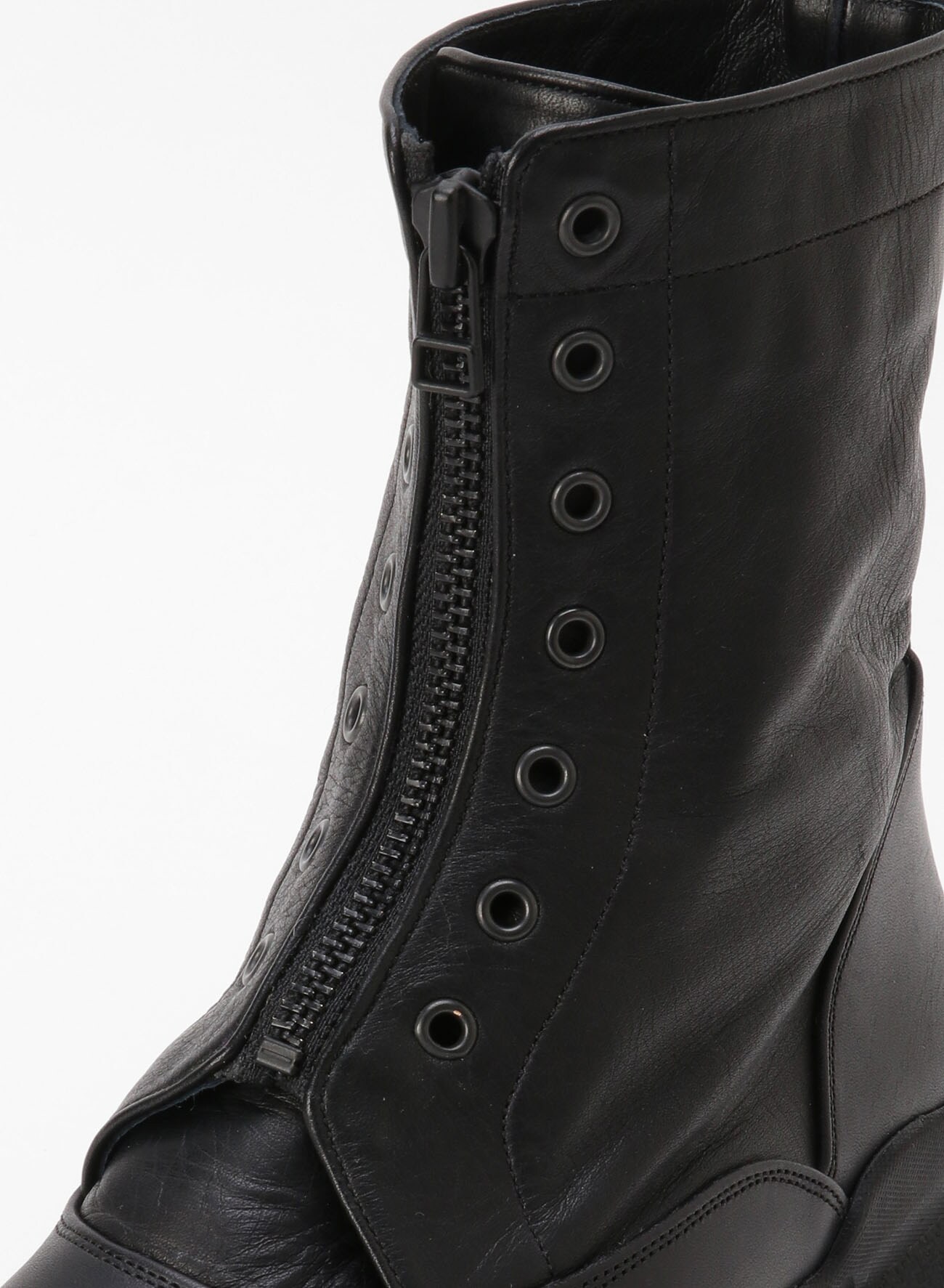 NUME SOFT LEATHER COMBI FRONT ZIPPER BOOTS