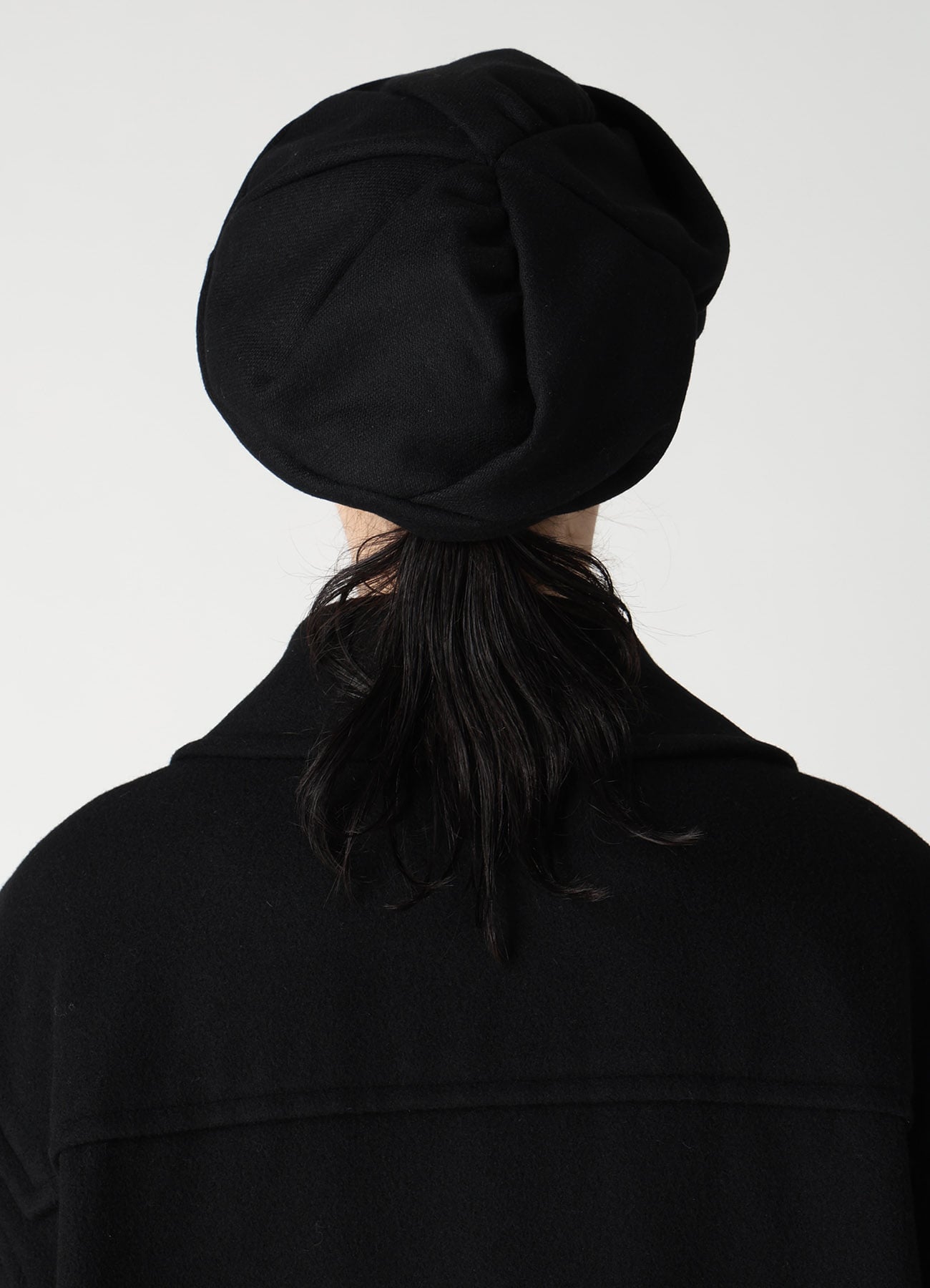 WOOL FLANNEL GATHERED BERET