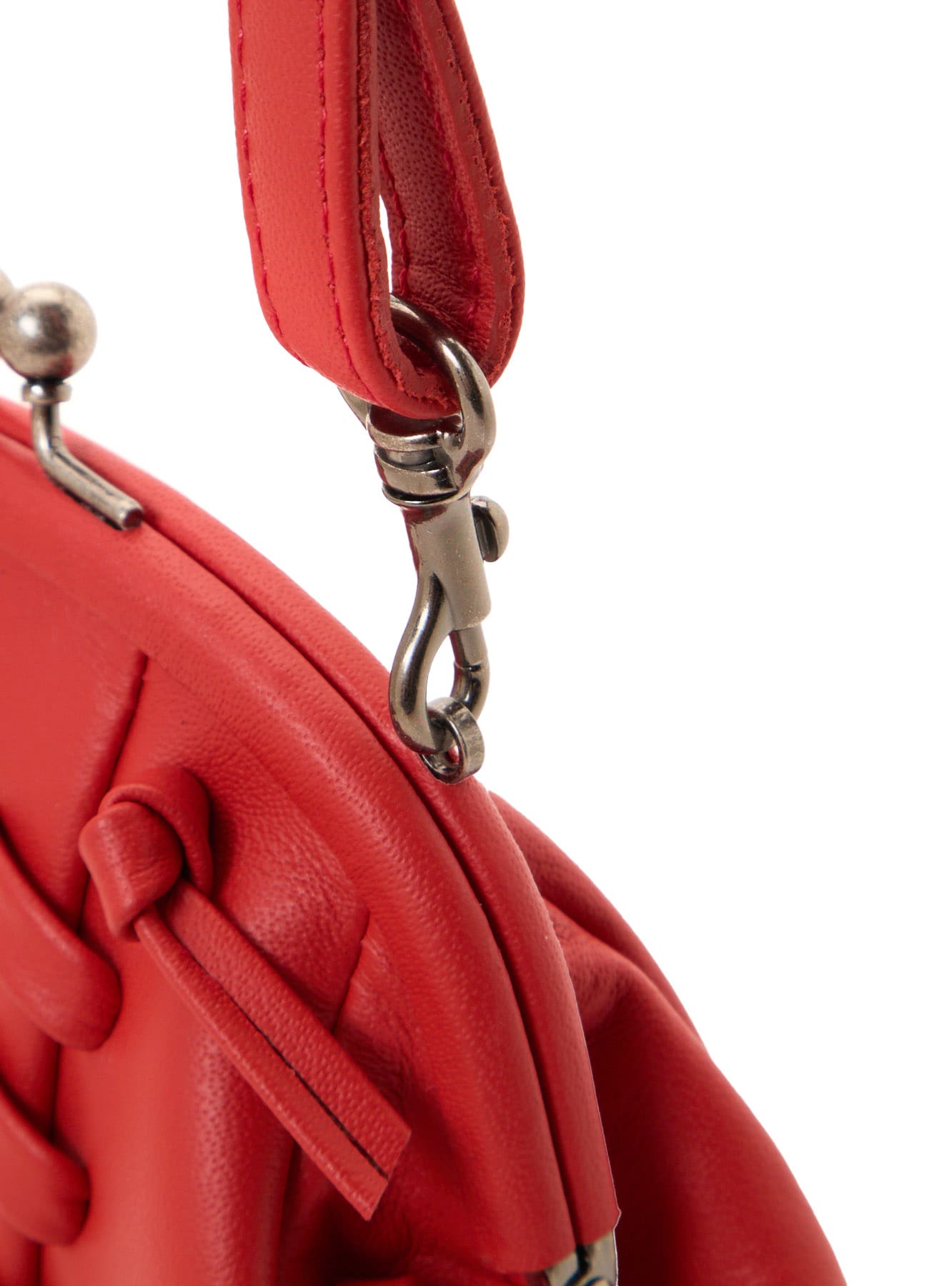 SEMI GLOSS LEATHER LACE-UP SHOULDER BAG