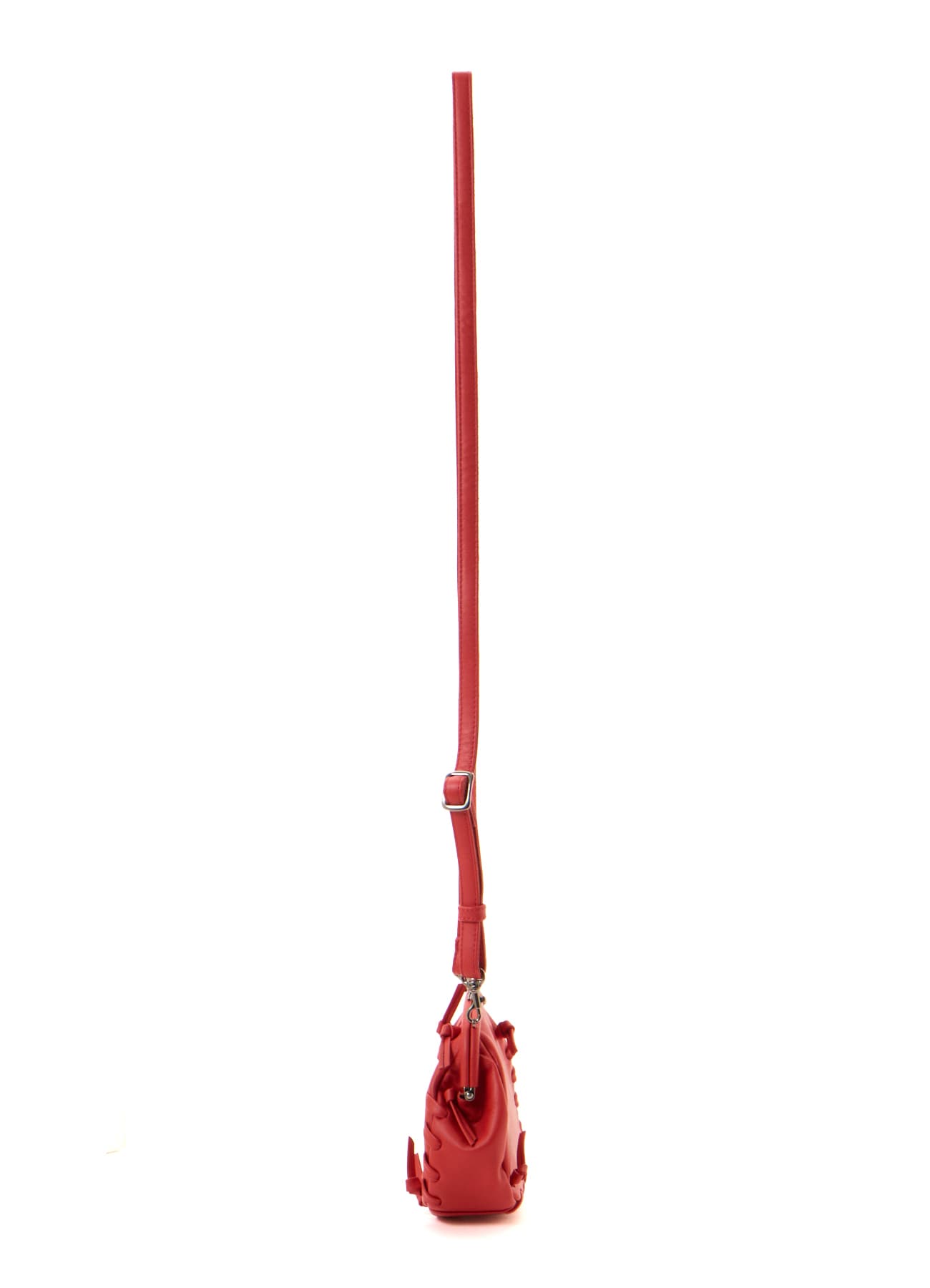 SEMI GLOSS LEATHER LACE-UP SHOULDER BAG