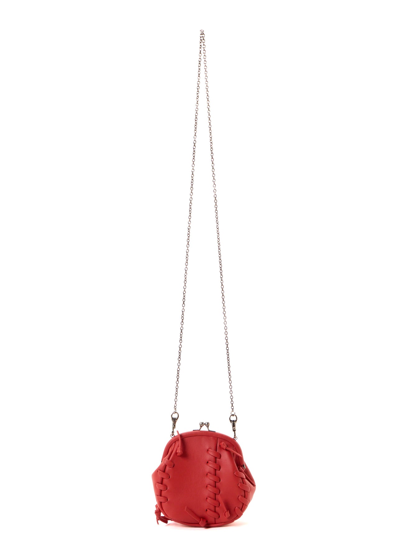 SEMI GLOSS LEATHER LACE-UP SHOULDER BAG
