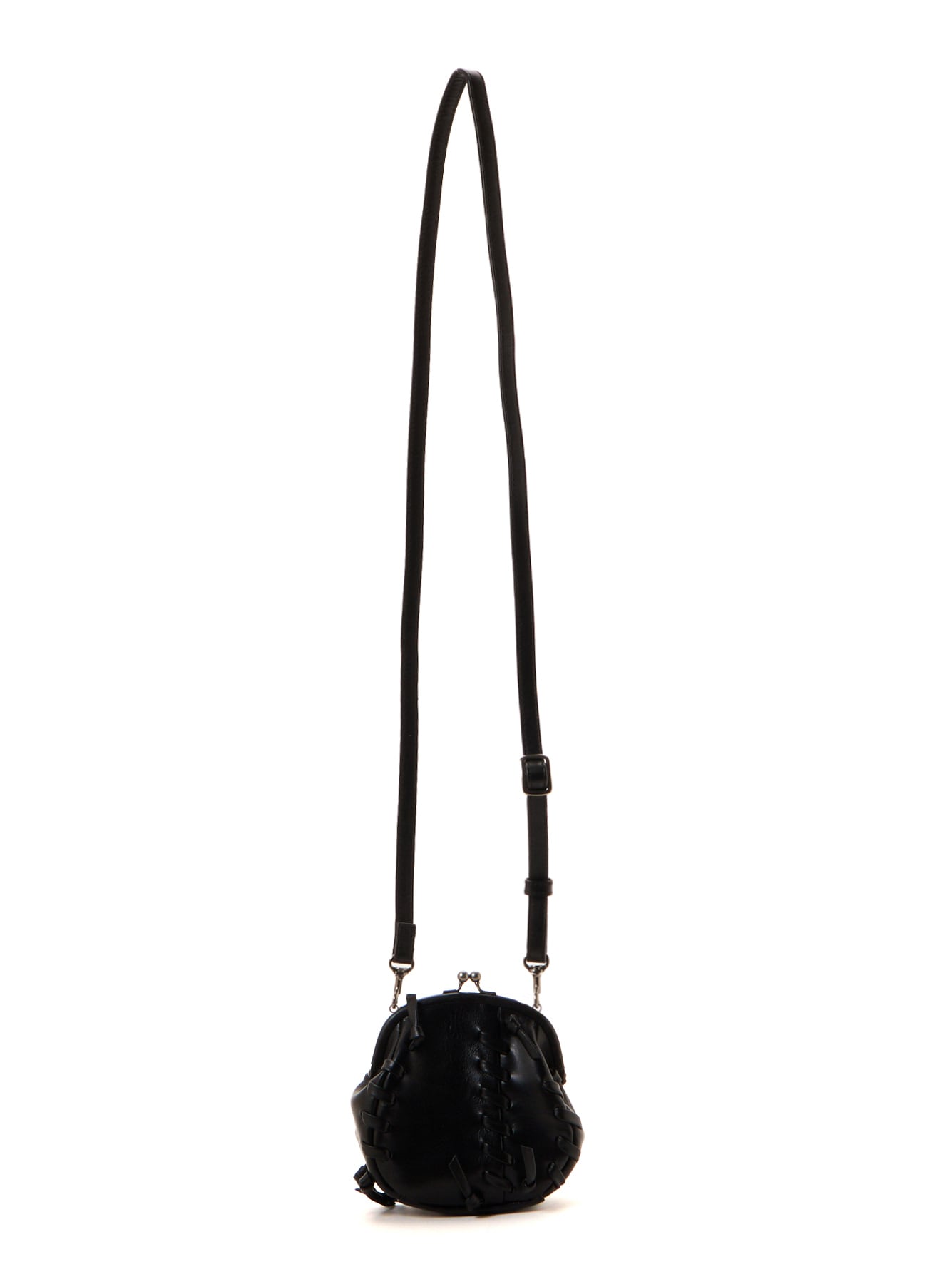 SEMI GLOSS LEATHER LACE-UP SHOULDER BAG