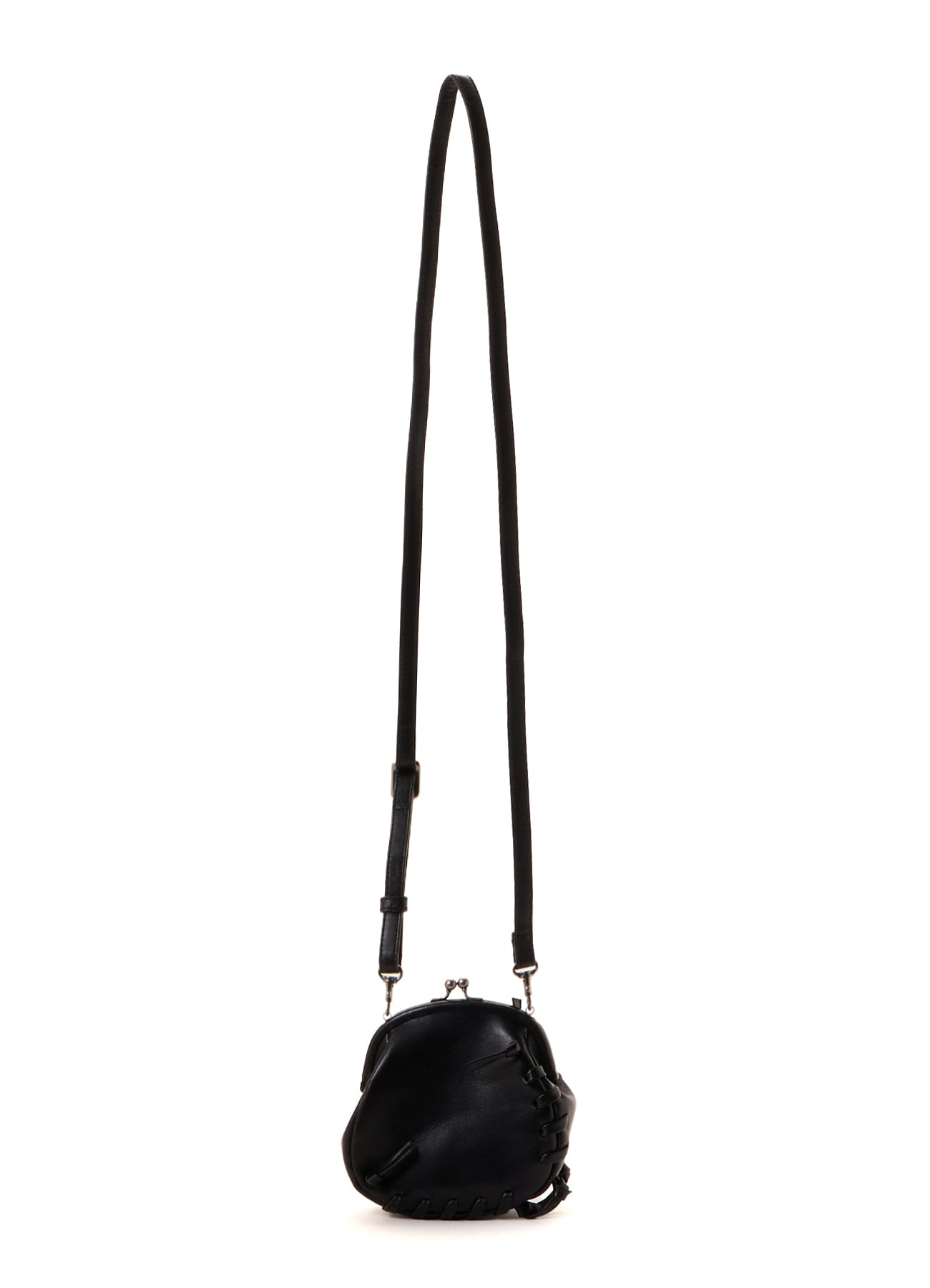 SEMI GLOSS LEATHER LACE-UP SHOULDER BAG