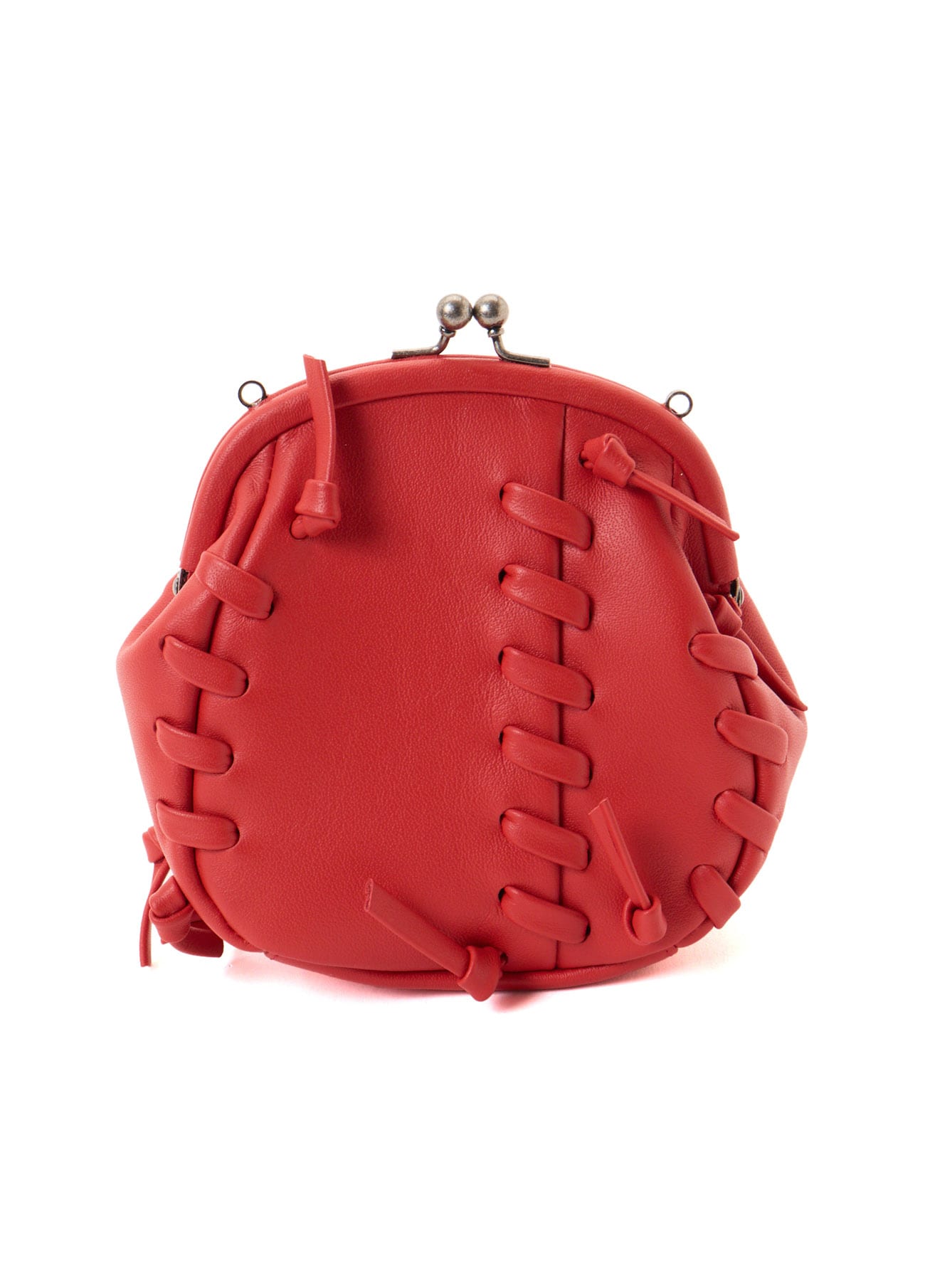 SEMI GLOSS LEATHER LACE-UP SHOULDER BAG
