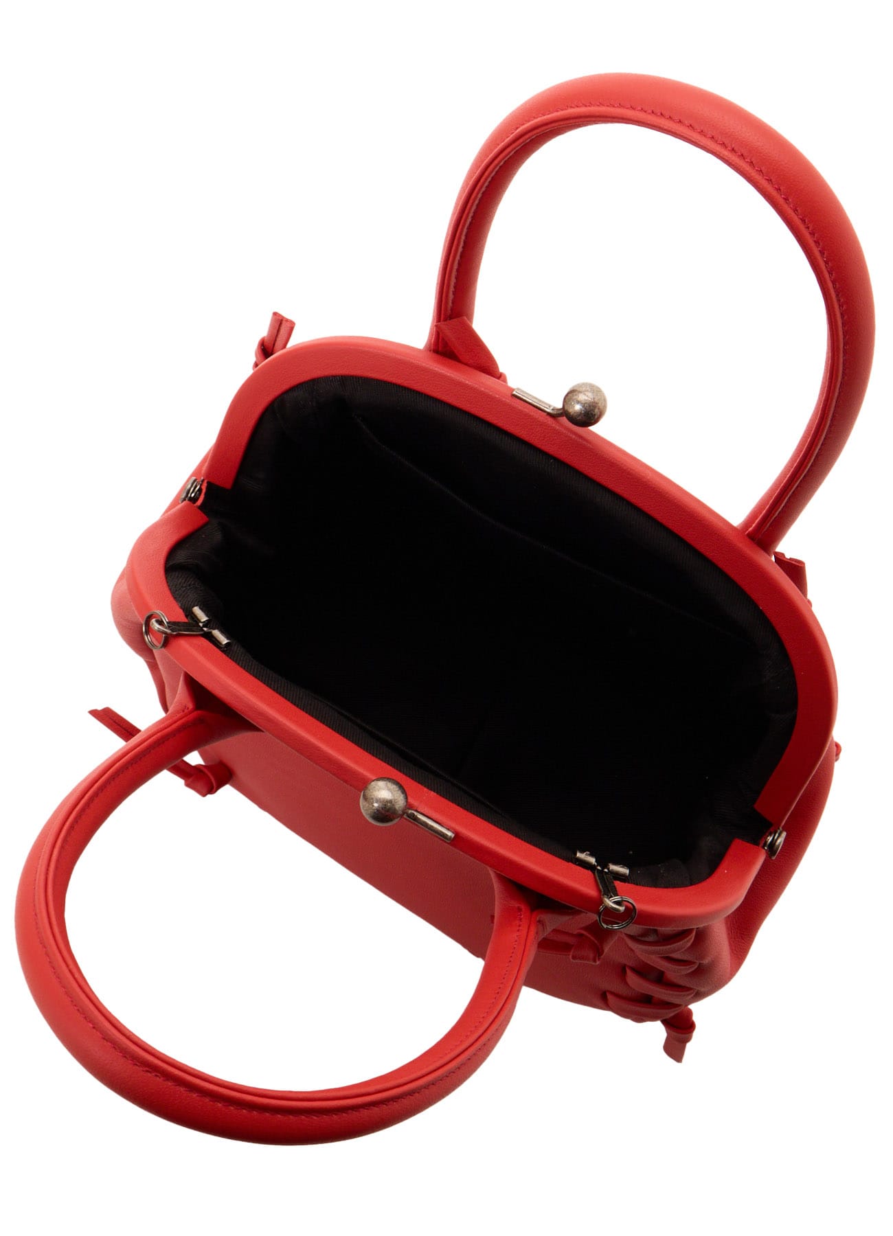 SEMI GLOSS LEATHER LACE-UP BAG