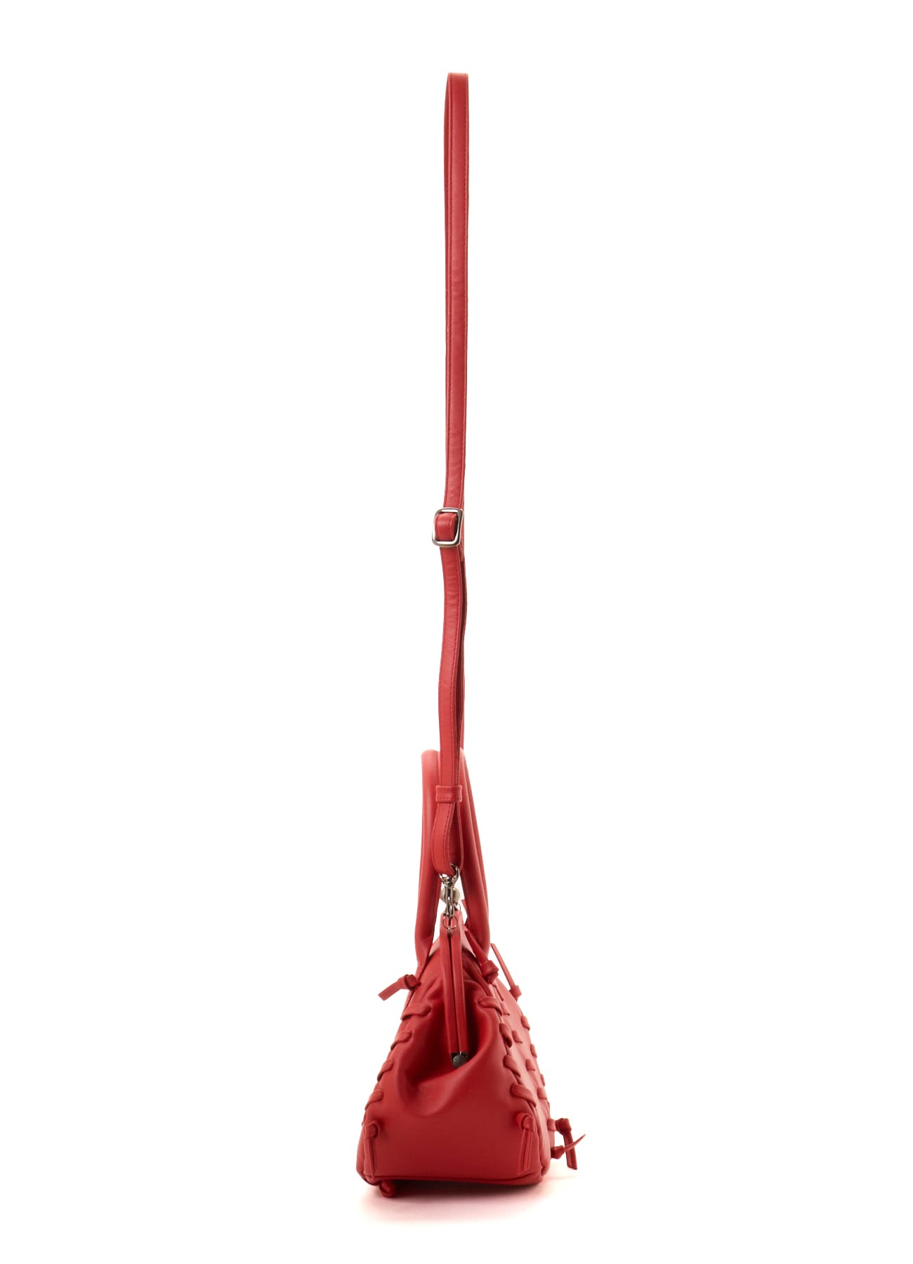 SEMI GLOSS LEATHER LACE-UP BAG