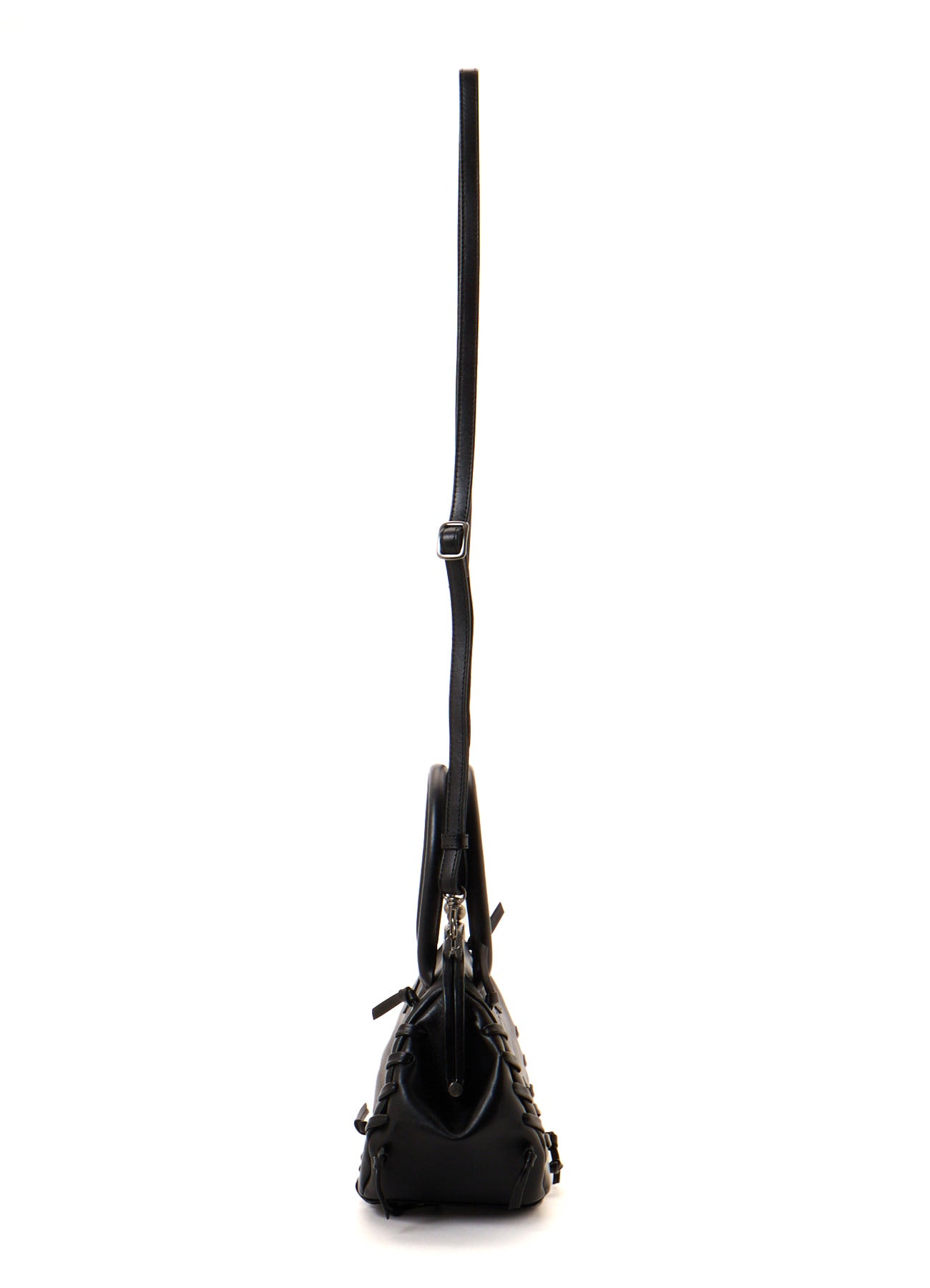 SEMI GLOSS LEATHER LACE-UP BAG