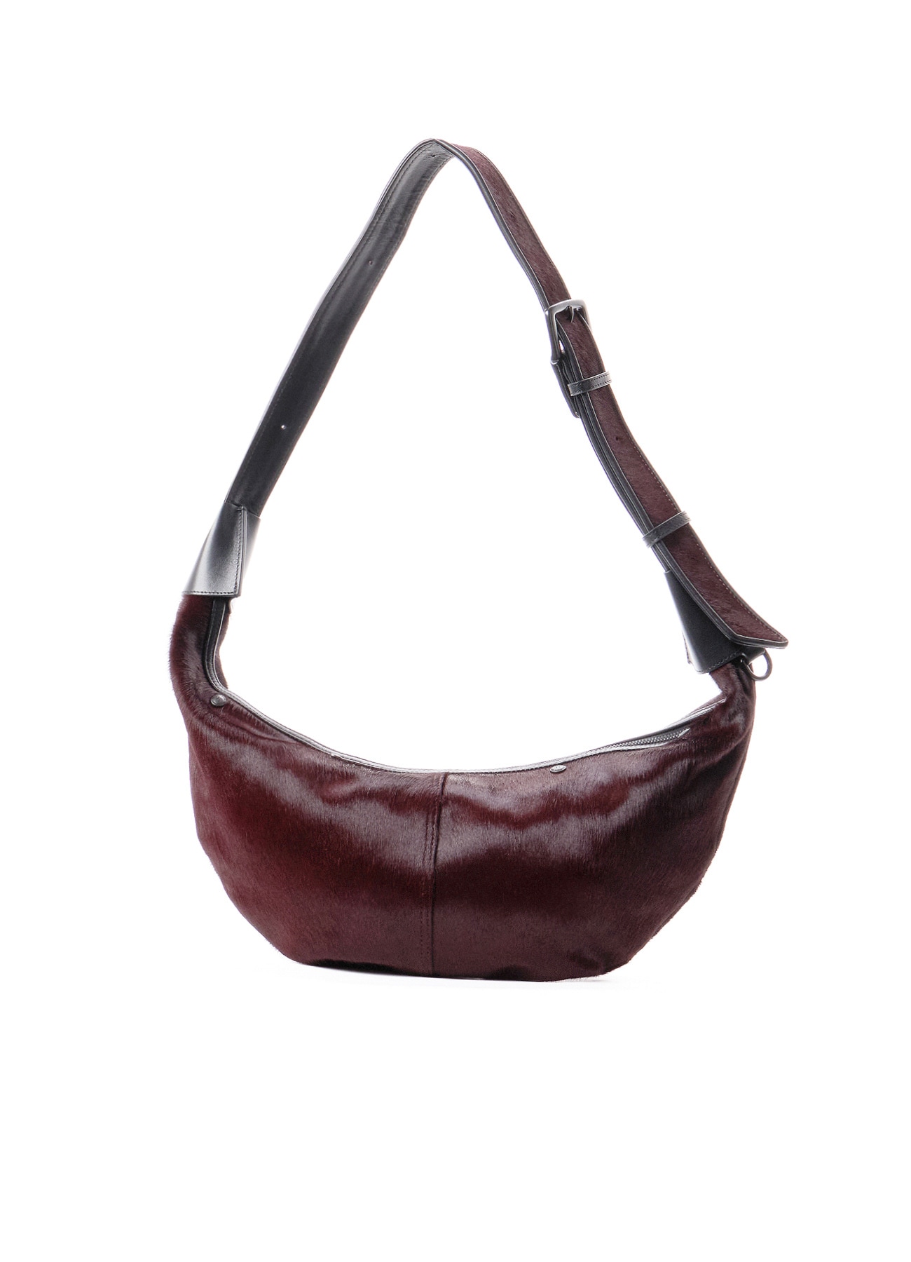 COW LEATHER BANANA SHAPE BAG(FREE SIZE Black): Y's｜THE SHOP YOHJI