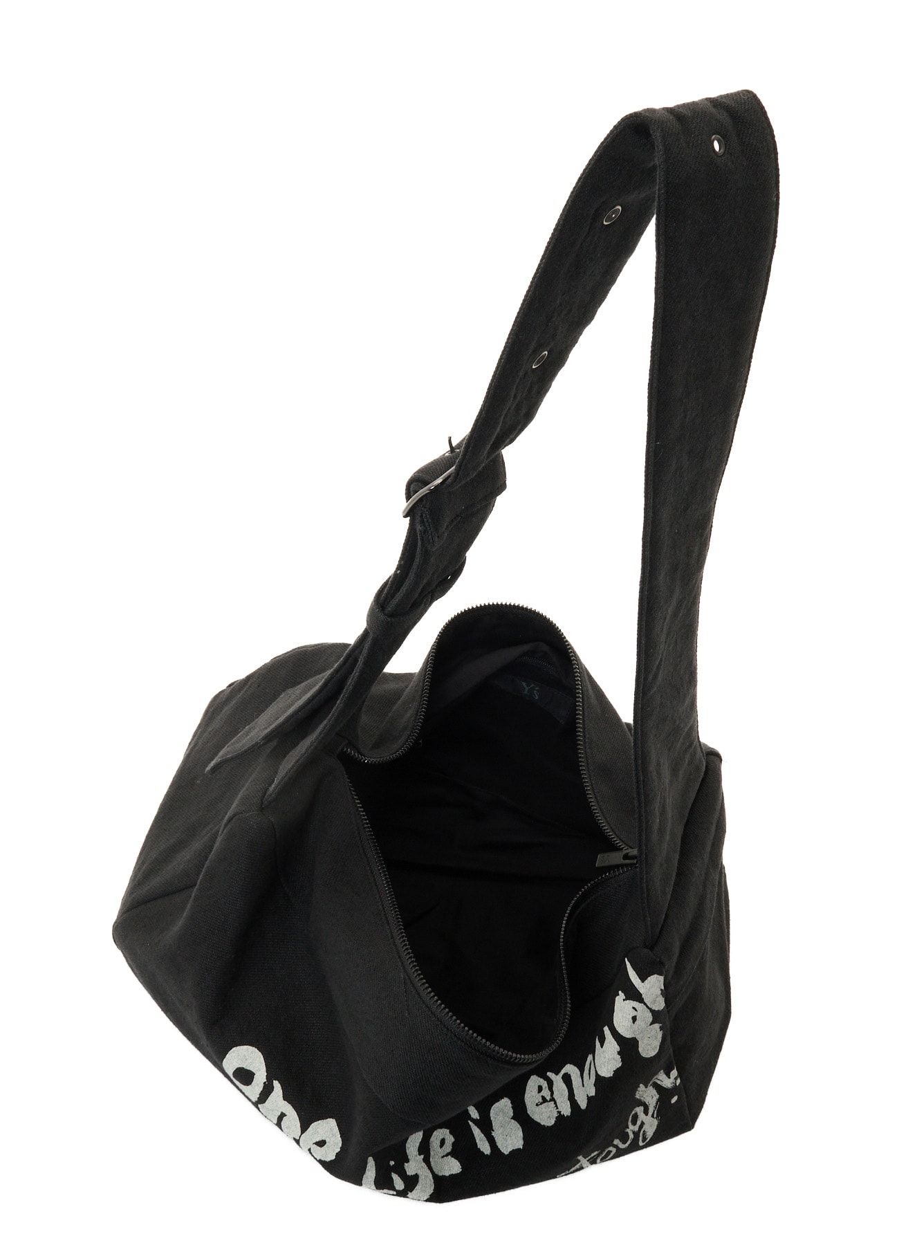 "ONE LIFE" COTTON/LINEN GABARDINE BOX SHOULDER BAG