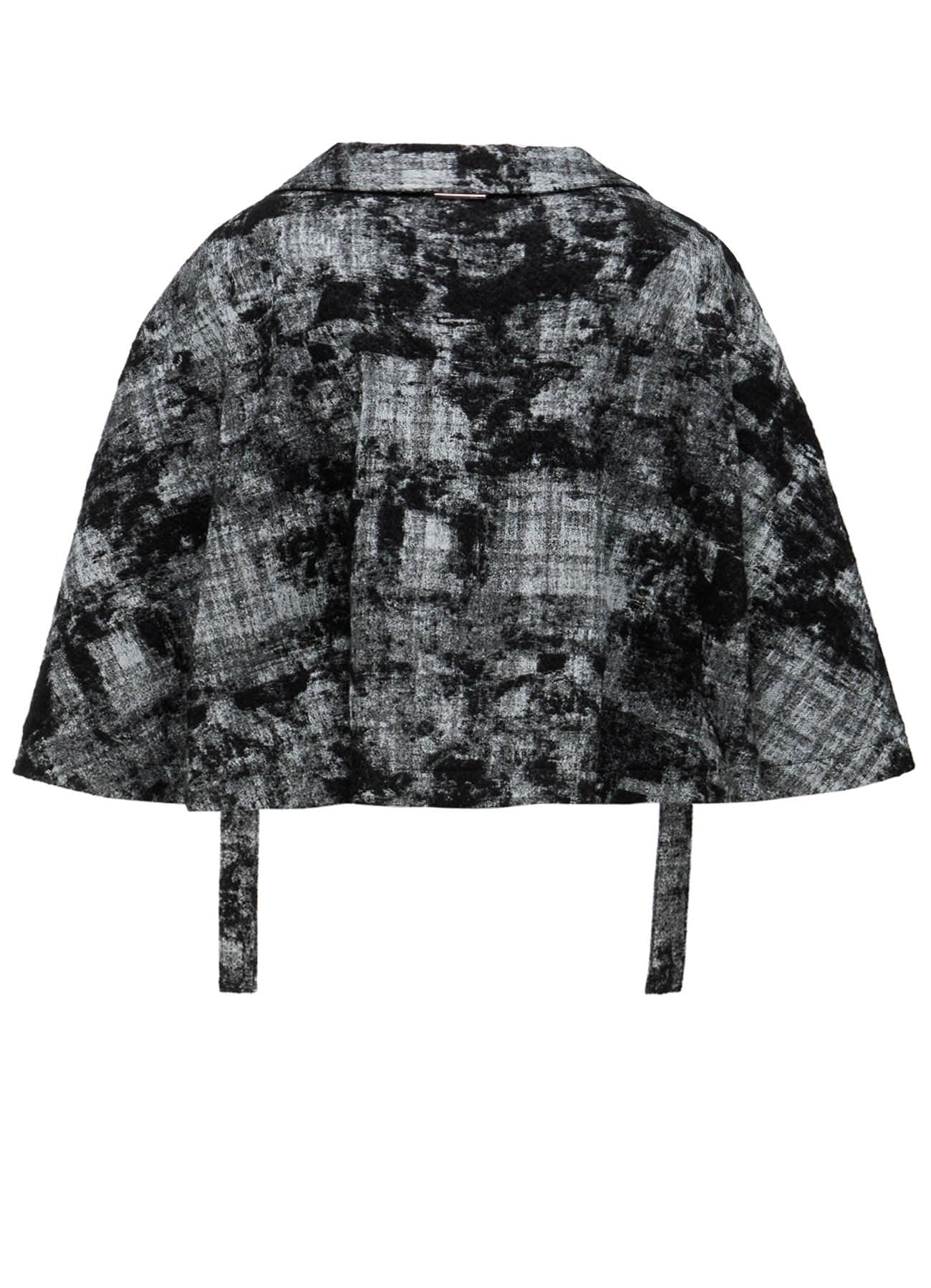 MOHAIR FADED PLAID JACQUARD TAILORED CAPE
