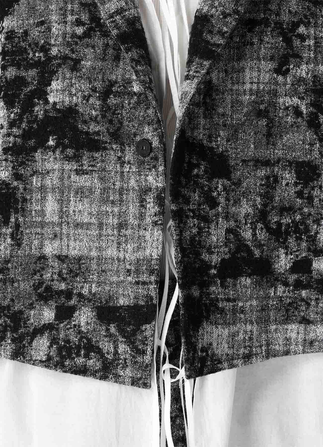MOHAIR FADED PLAID JACQUARD TAILORED CAPE