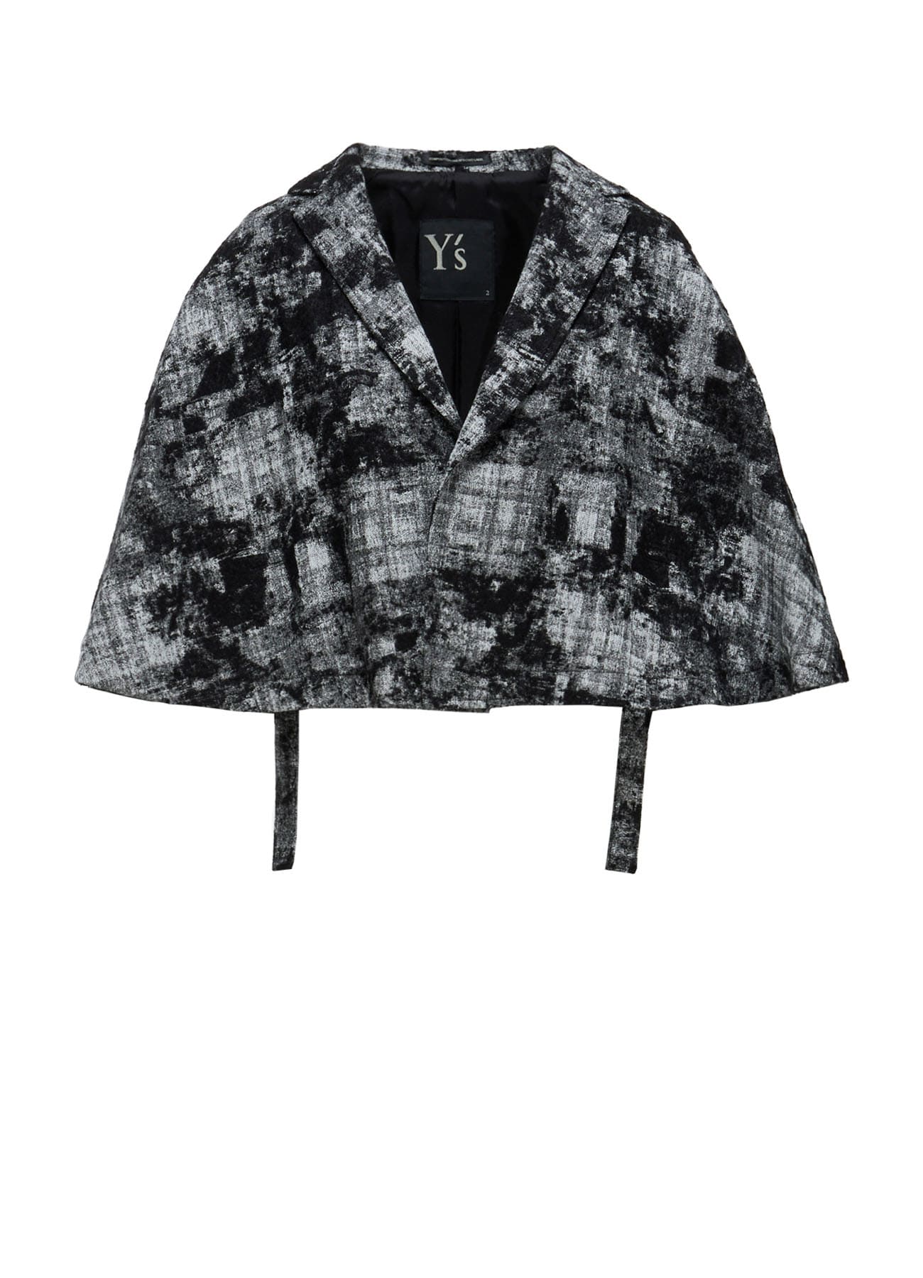 MOHAIR FADED PLAID JACQUARD TAILORED CAPE