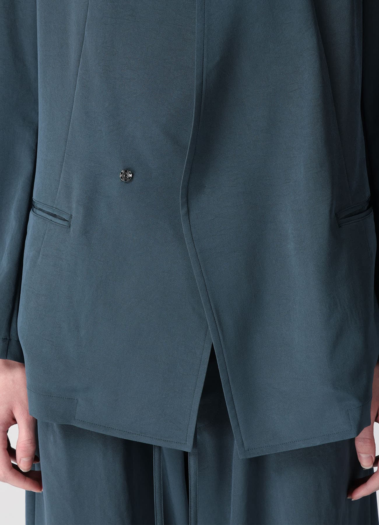 TA/PE CREPE DE CHINE STAND COLLAR JACKET