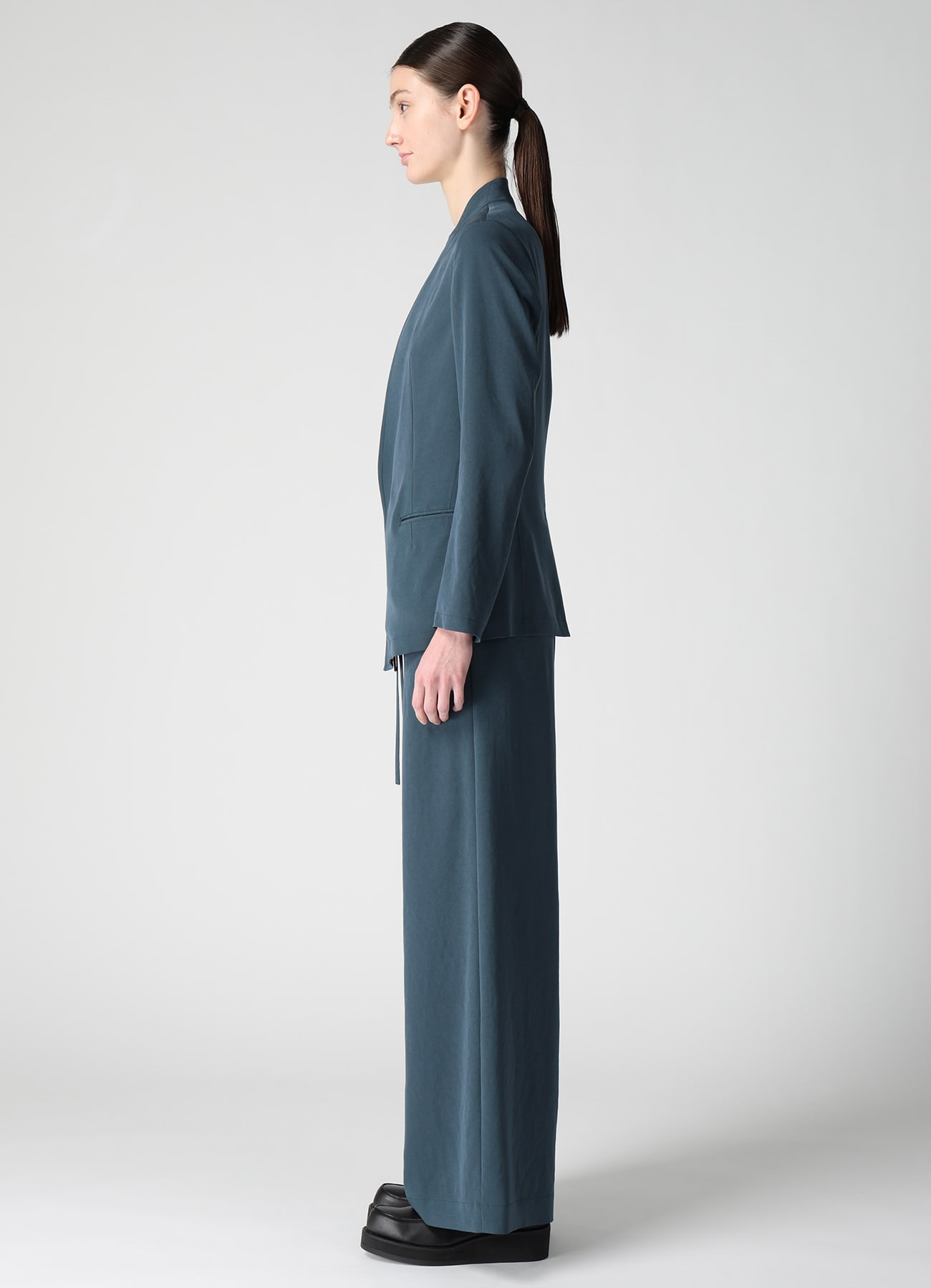 TA/PE CREPE DE CHINE STAND COLLAR JACKET