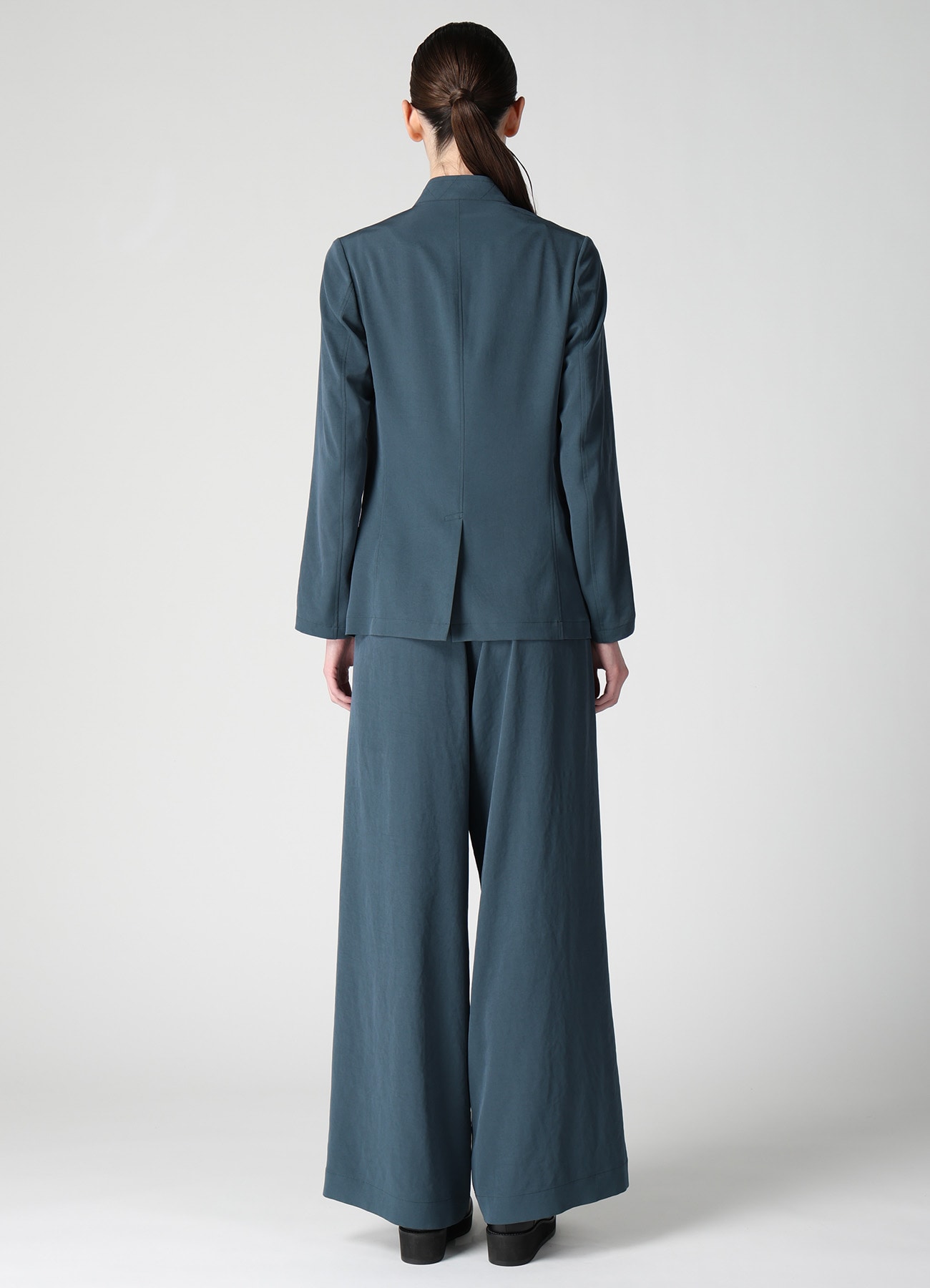 TA/PE CREPE DE CHINE STAND COLLAR JACKET