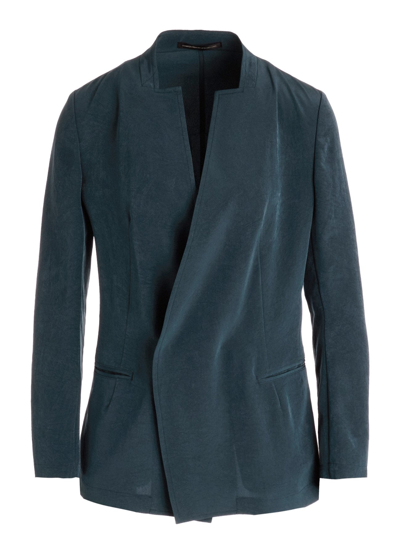 TA/PE CREPE DE CHINE STAND COLLAR JACKET