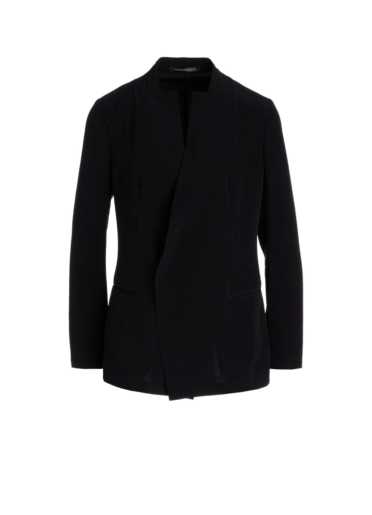 TA/PE CREPE DE CHINE STAND COLLAR JACKET