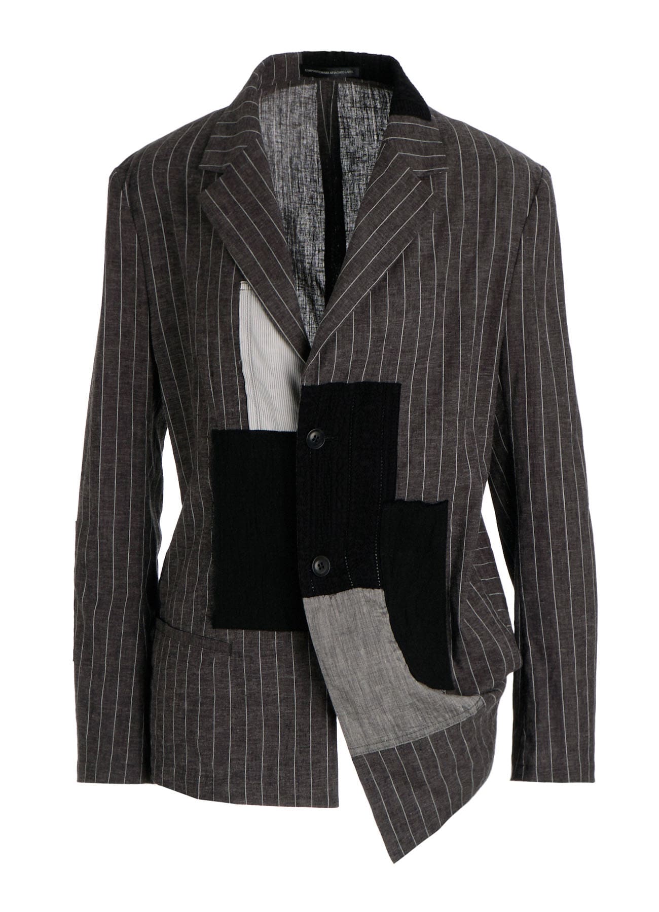 STRIPE PATCHWORK SIDE DROP JACKET