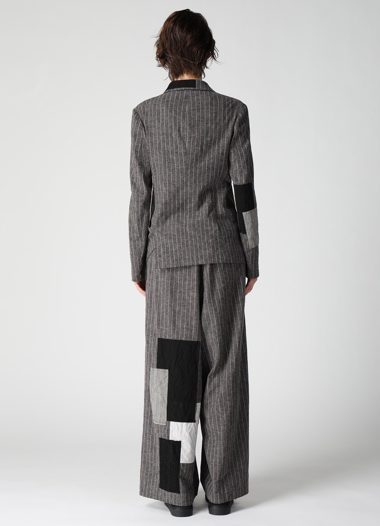 STRIPE PATCHWORK SIDE DROP JACKET