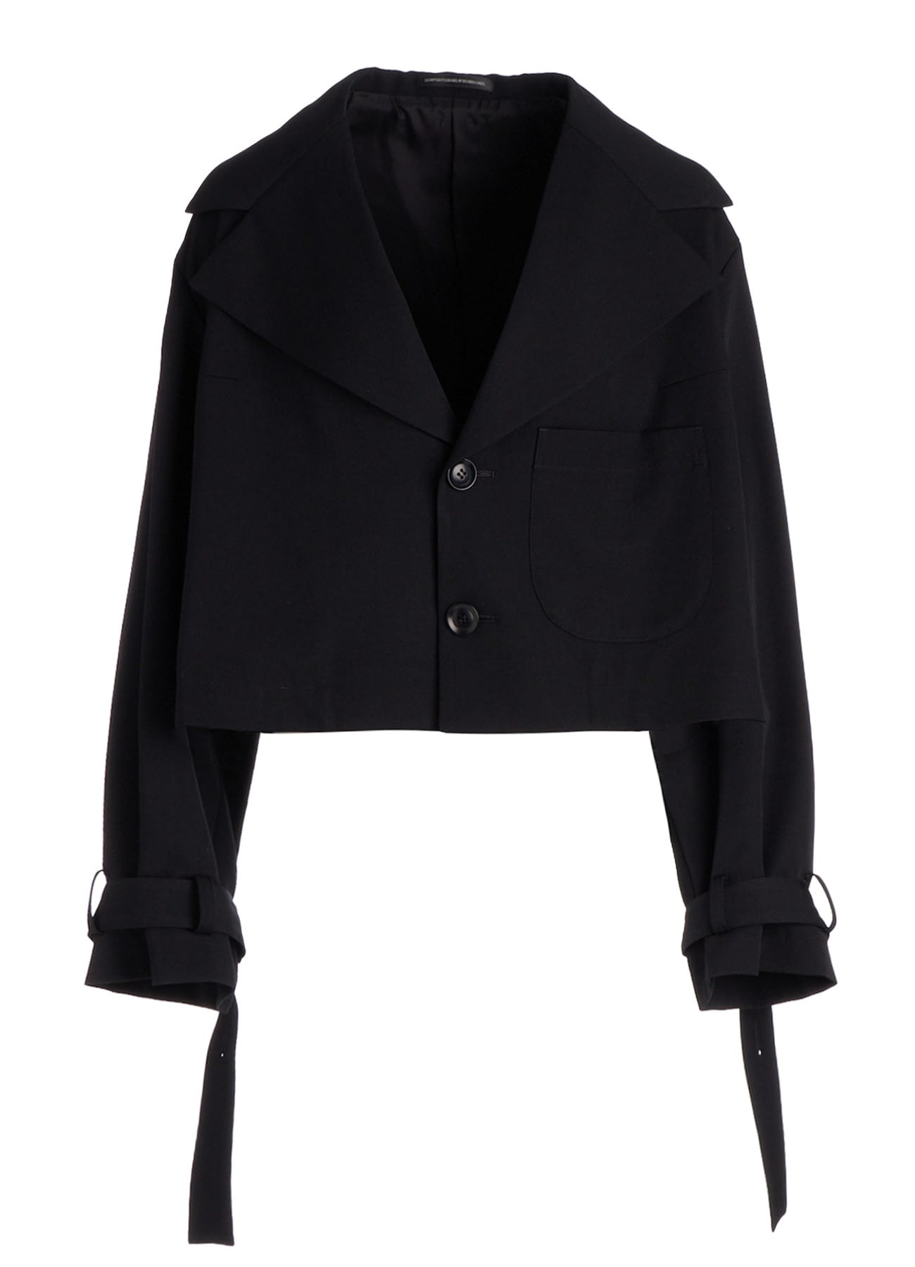 WOOL GABARDINE WIDE COLLAR JACKET