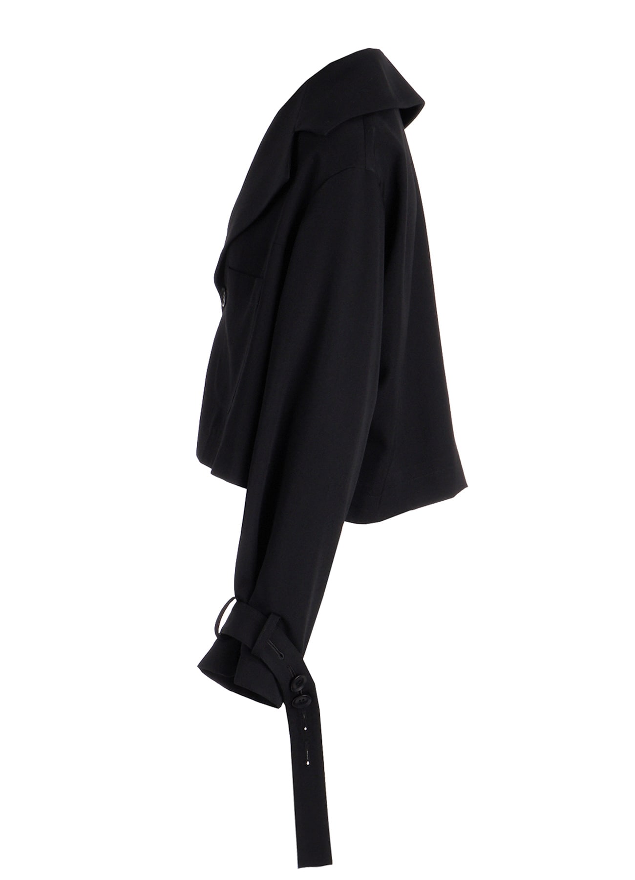 WOOL GABARDINE WIDE COLLAR JACKET