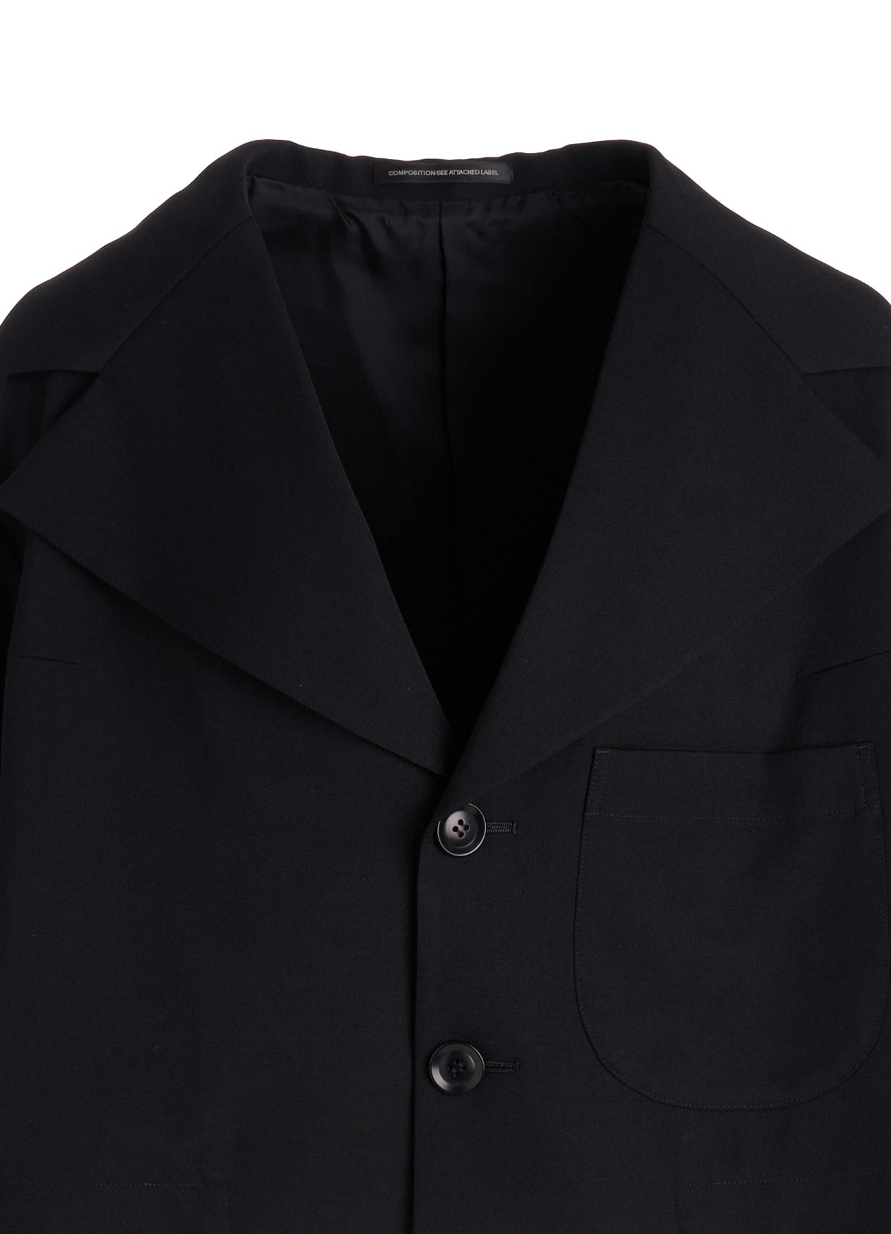 WOOL GABARDINE WIDE COLLAR JACKET