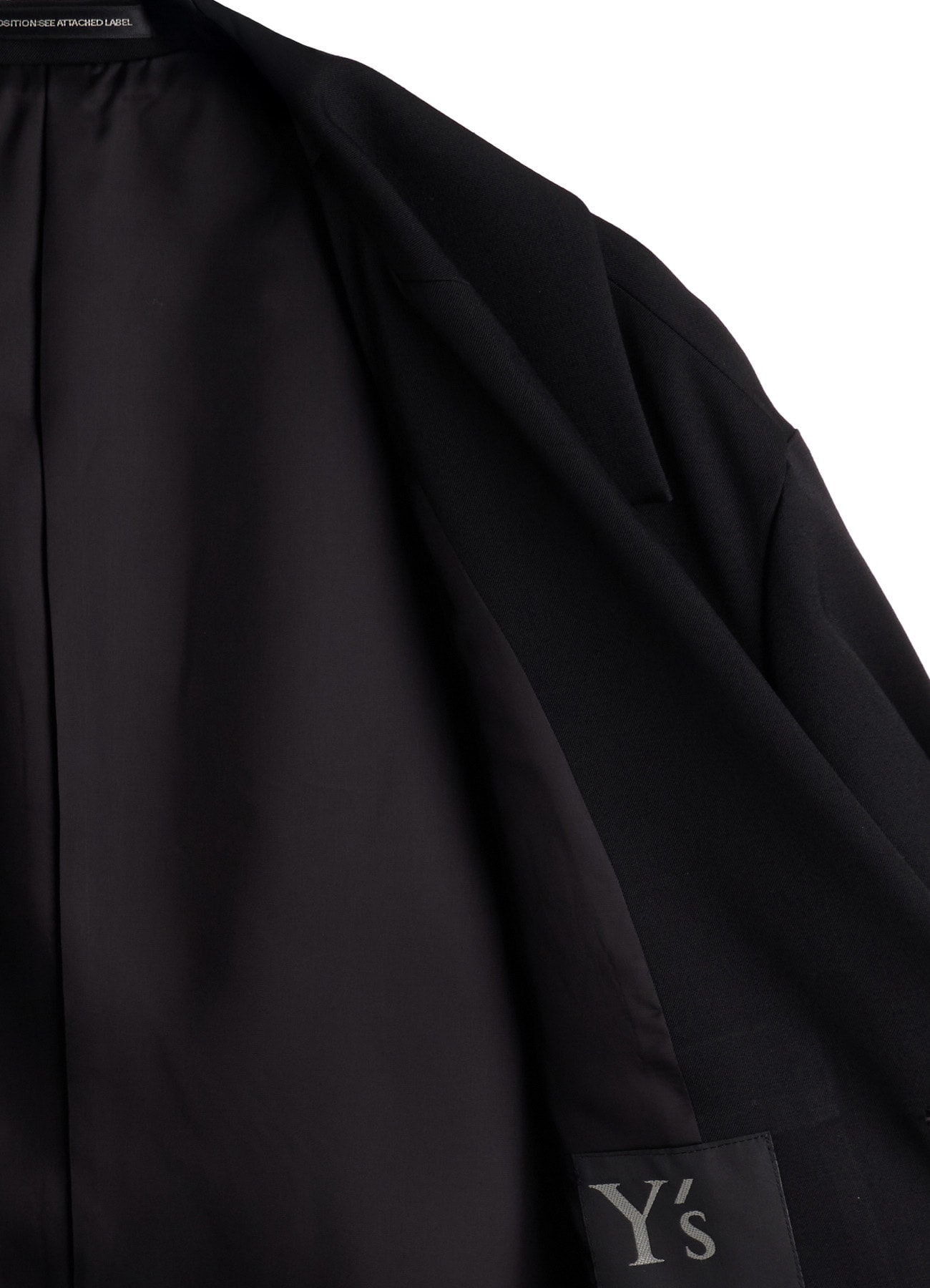 WOOL GABARDINE WIDE COLLAR JACKET