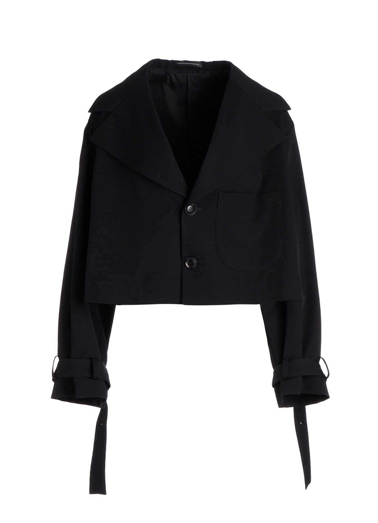 WOOL GABARDINE WIDE COLLAR JACKET