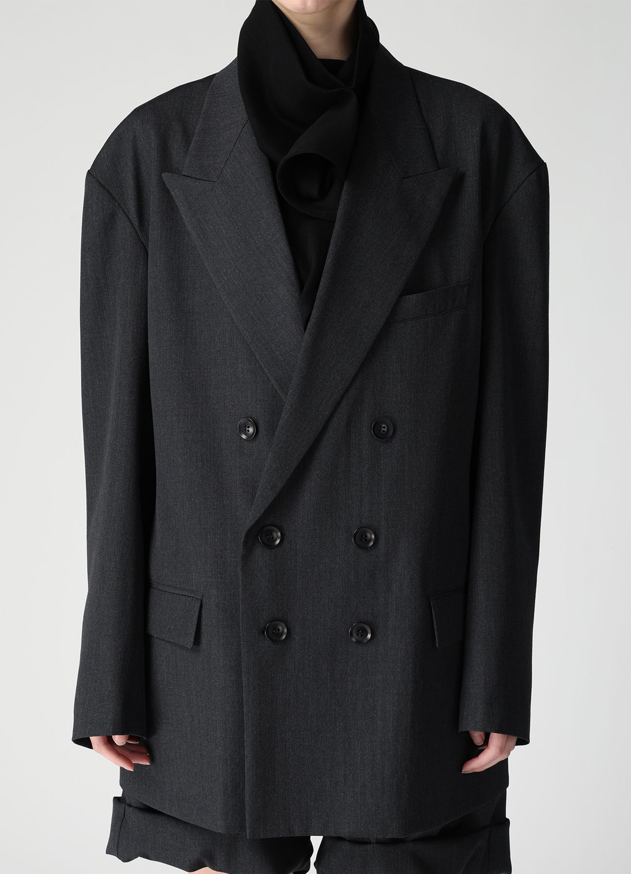 WOOL GABARDINE BIG TAILORED JACKET