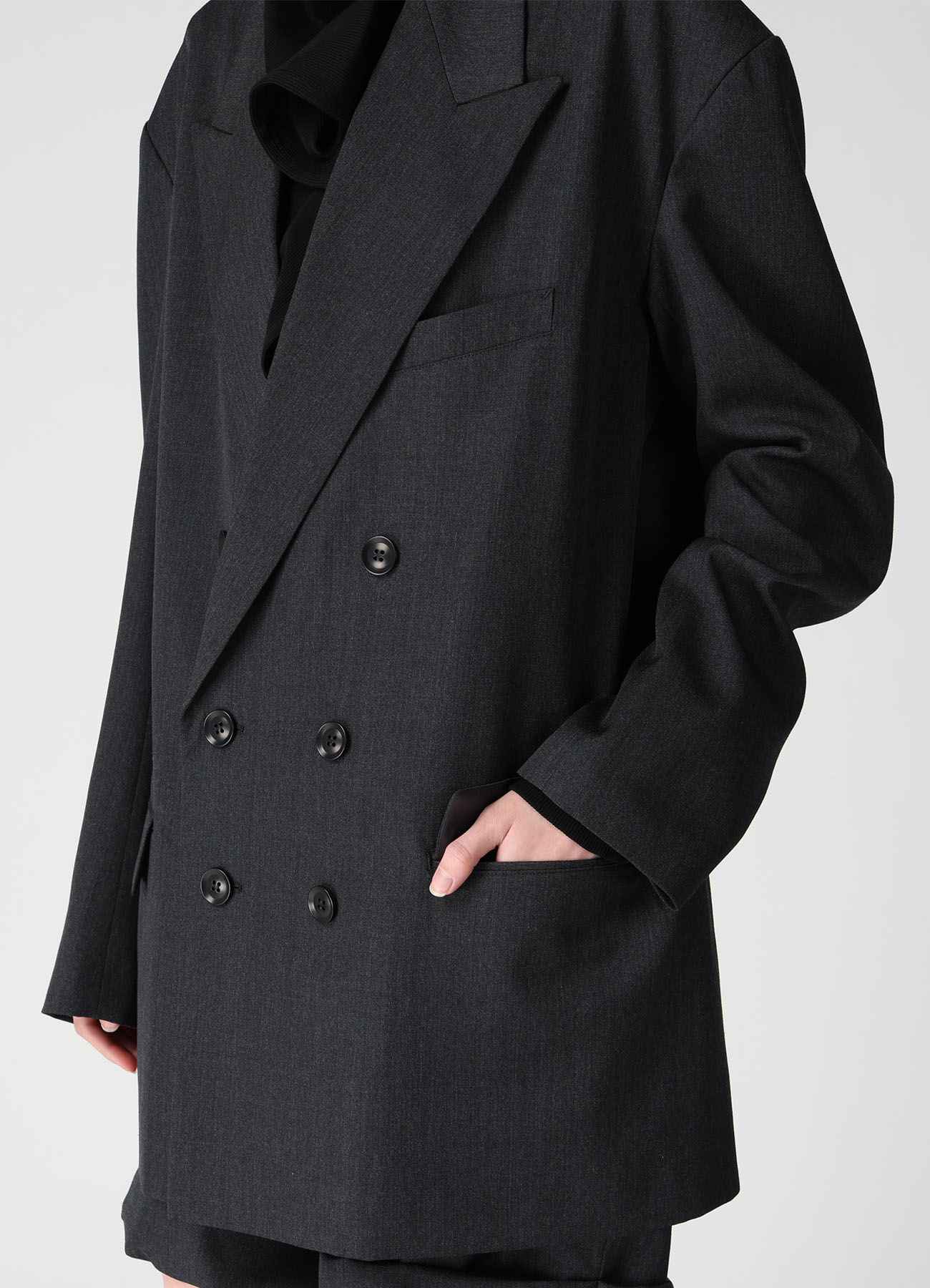 WOOL GABARDINE BIG TAILORED JACKET