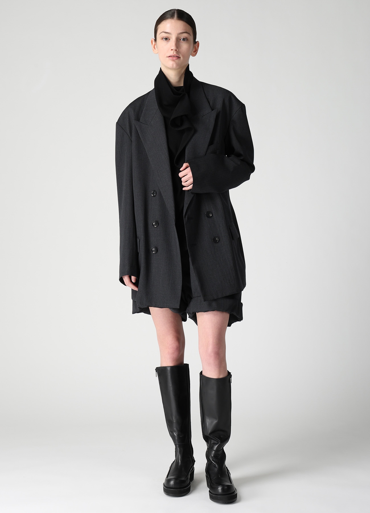 WOOL GABARDINE BIG TAILORED JACKET