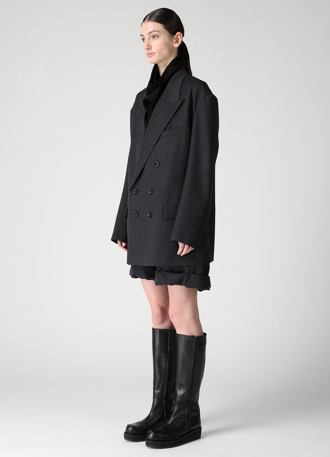 WOOL GABARDINE BIG TAILORED JACKET