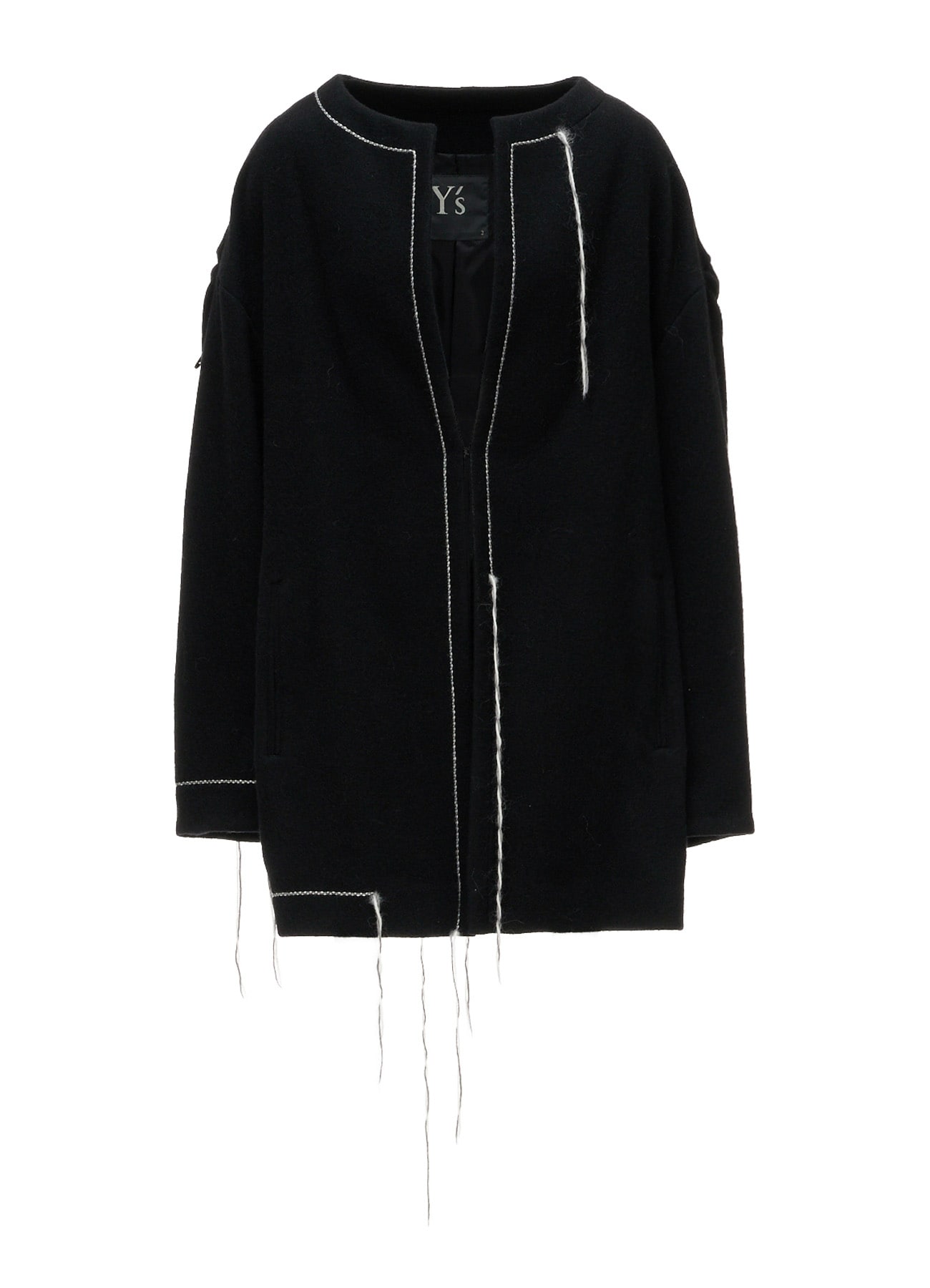 LIGHT SHAGGY BIG STITCH DROP SLEEVE JACKET