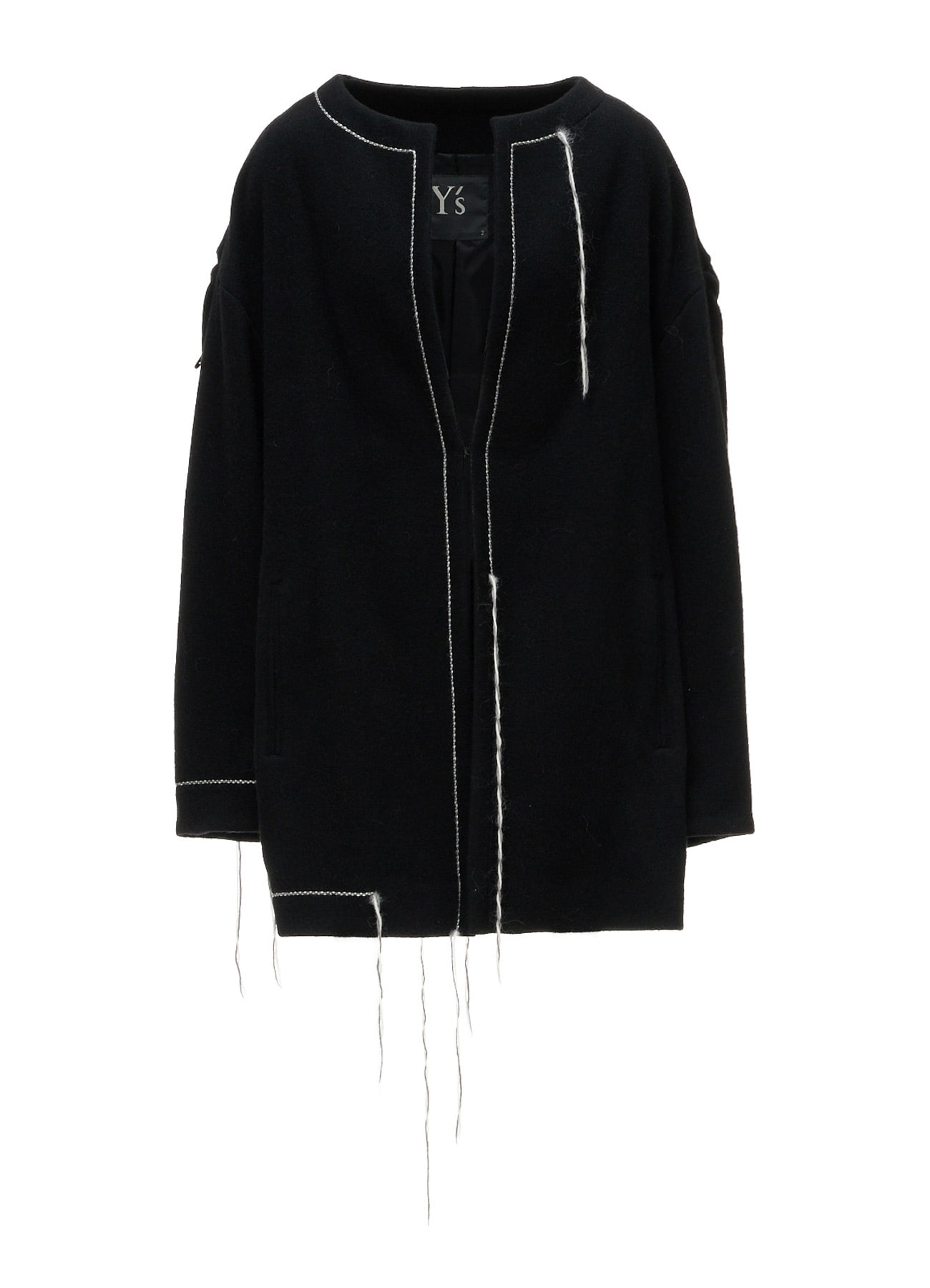 LIGHT SHAGGY BIG STITCH DROP SLEEVE JACKET
