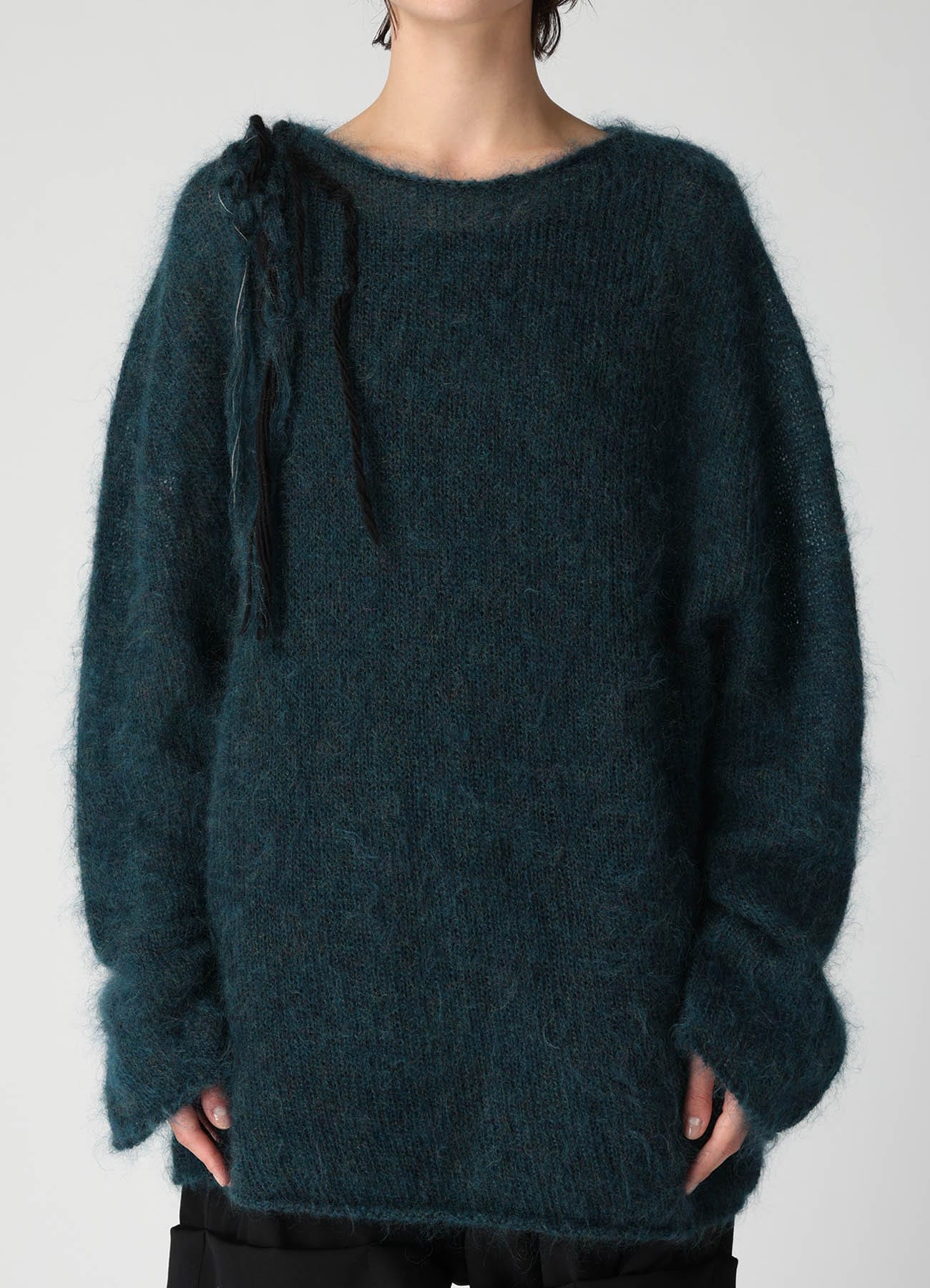 OVERSIZED MOHAIR BLEND KNIT PULLOVER