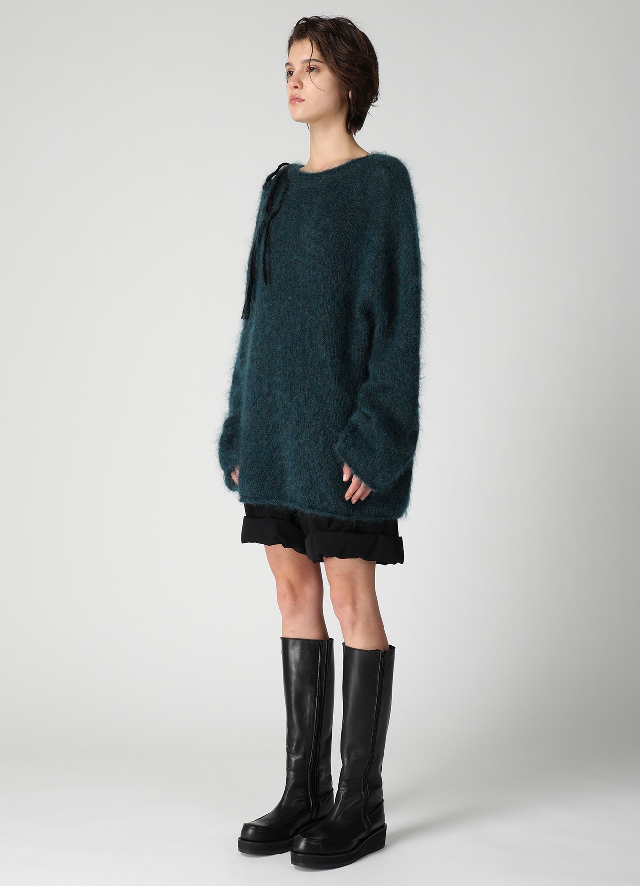 OVERSIZED MOHAIR BLEND KNIT PULLOVER