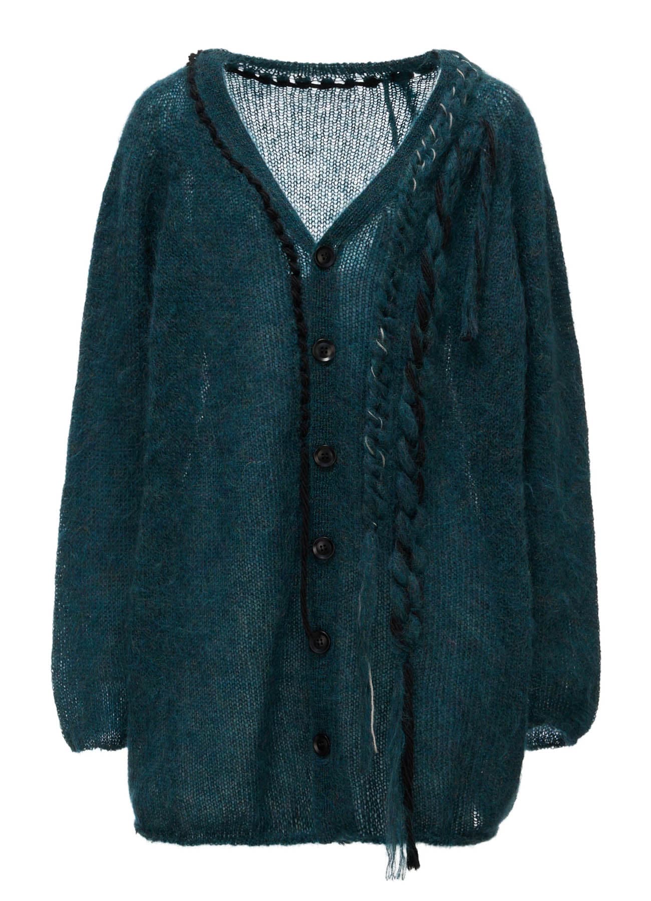 OVERSIZED MOHAIR BLEND V-NECK CARDIGAN