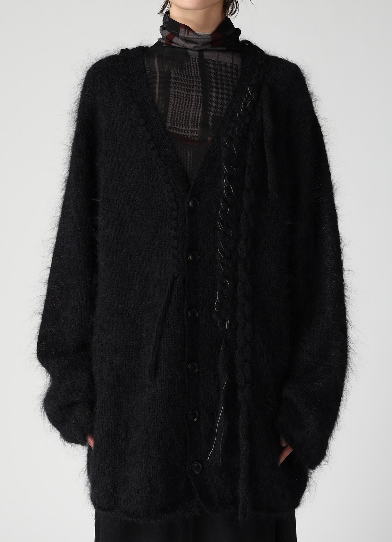 OVERSIZED MOHAIR BLEND V-NECK CARDIGAN