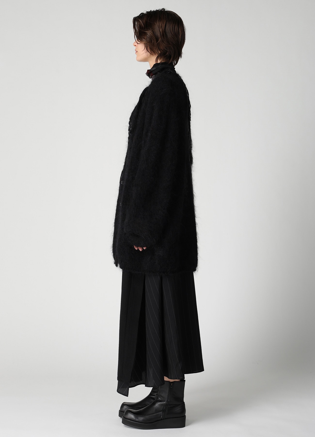 OVERSIZED MOHAIR BLEND V-NECK CARDIGAN