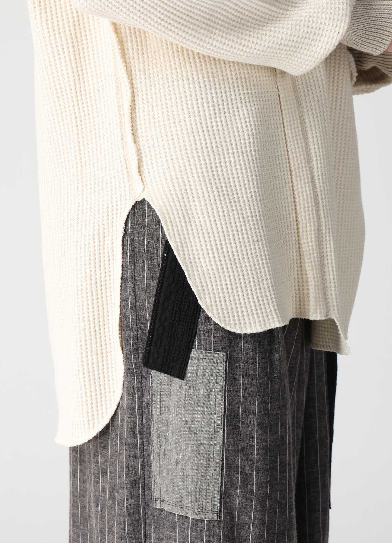 WAFFLE HENLEY NECK PULLOVER