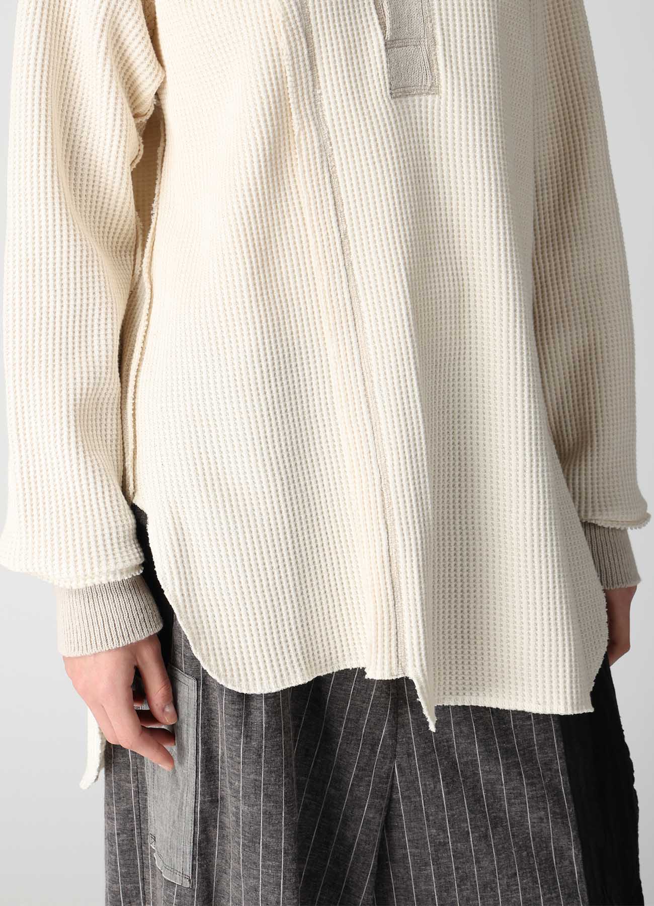 WAFFLE HENLEY NECK PULLOVER