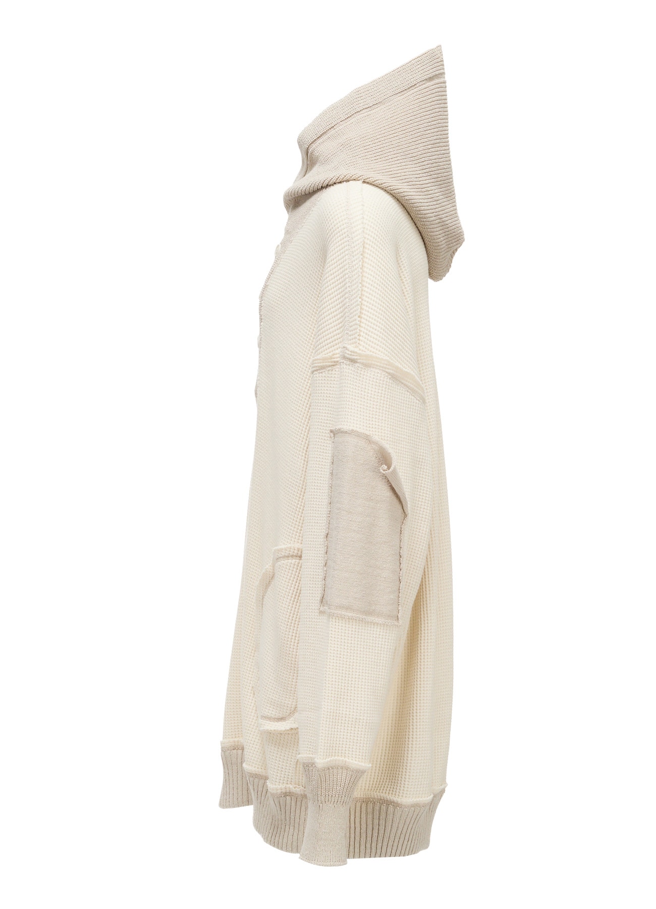 WAFFLE HOODED PULLOVER