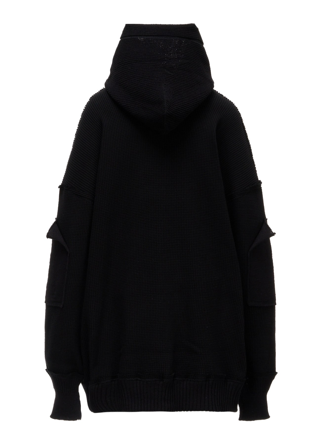 WAFFLE HOODED PULLOVER