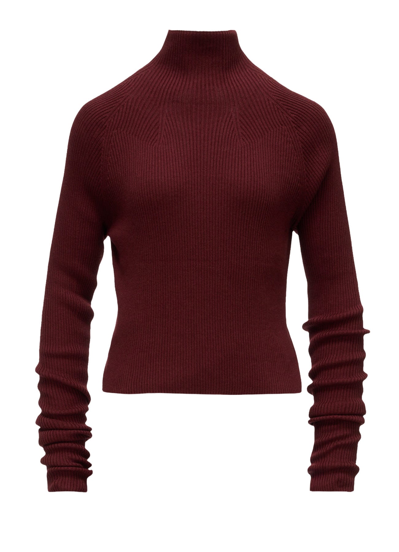 COTTON BLEND HIGH NECK CROPPED RIB KNIT(S Orange): Y's｜THE SHOP