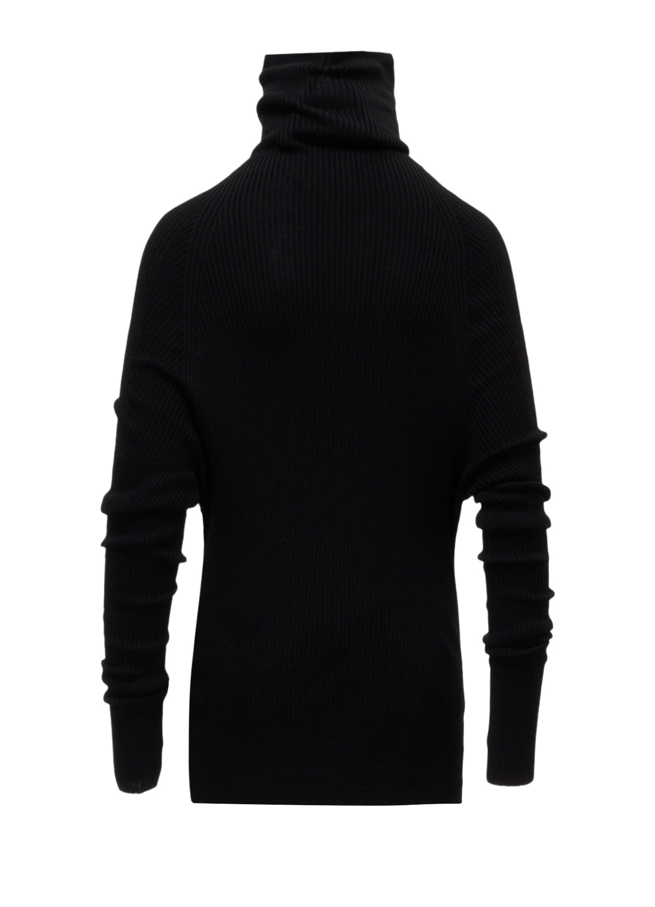 COTTON BLEND HIGH NECK RIB KNIT