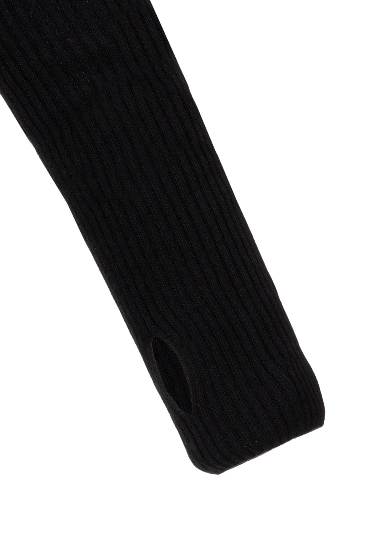 COTTON BLEND HIGH NECK RIB KNIT