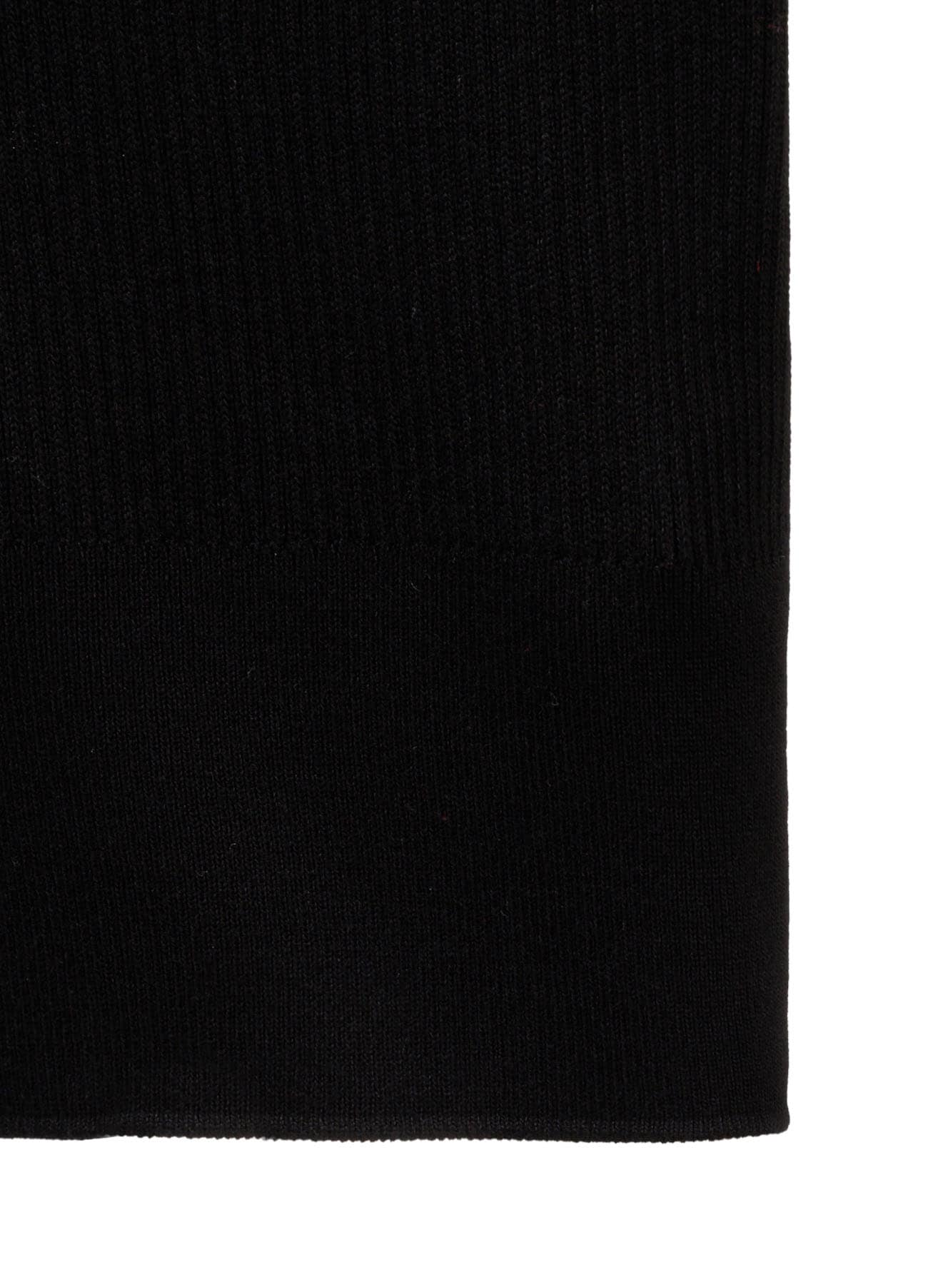 COTTON BLEND HIGH NECK RIB KNIT