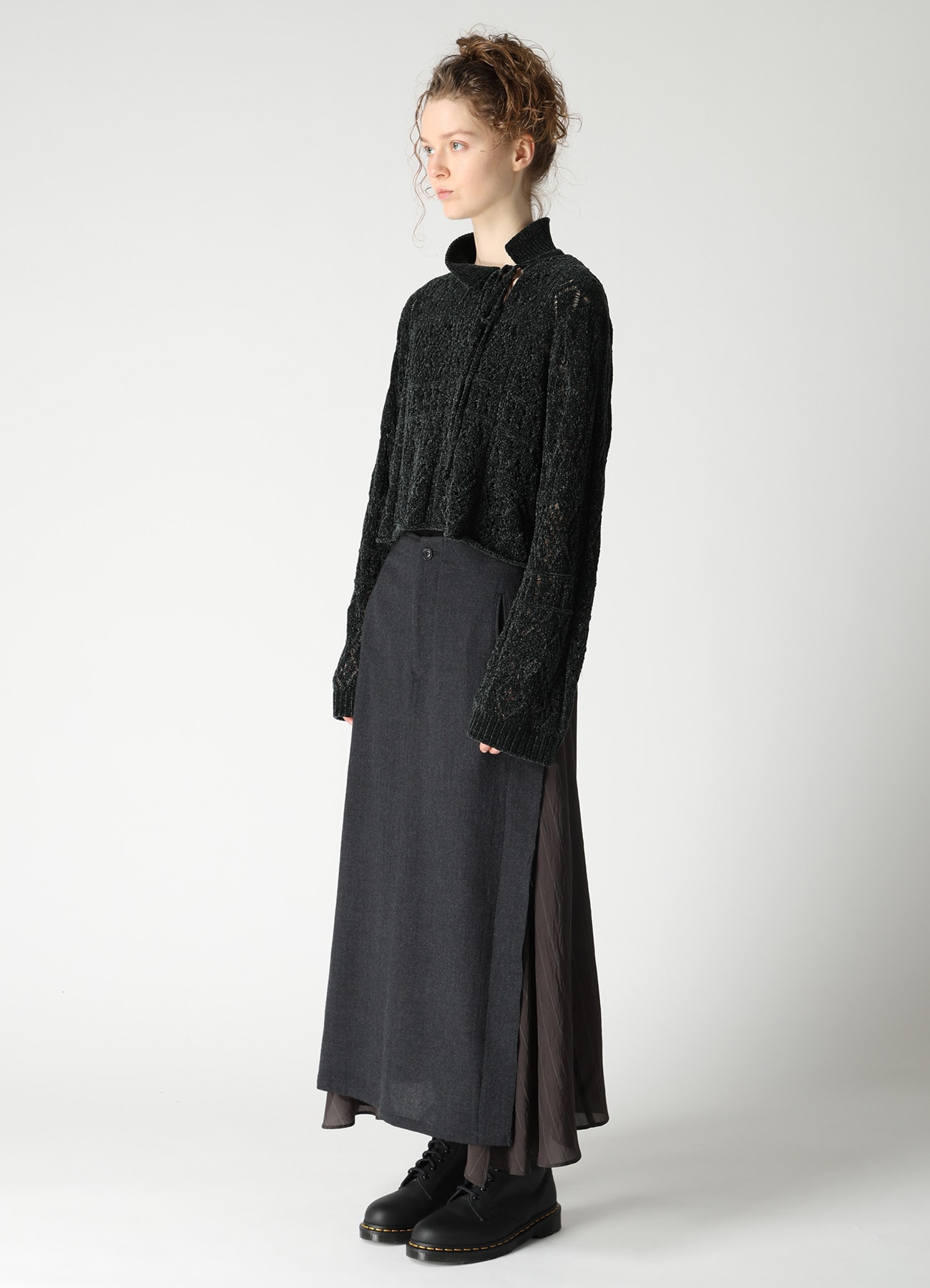 CHENILLE OPENWORK SHORT PULLOVER