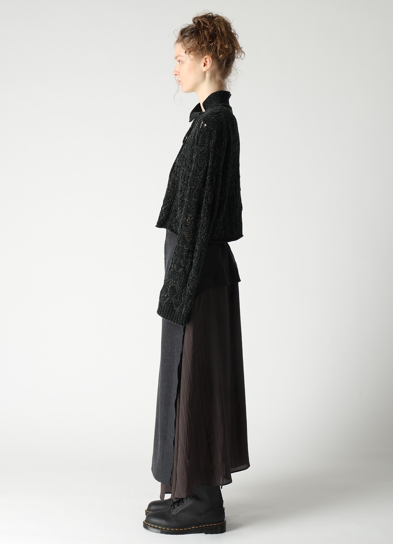 CHENILLE OPENWORK SHORT PULLOVER