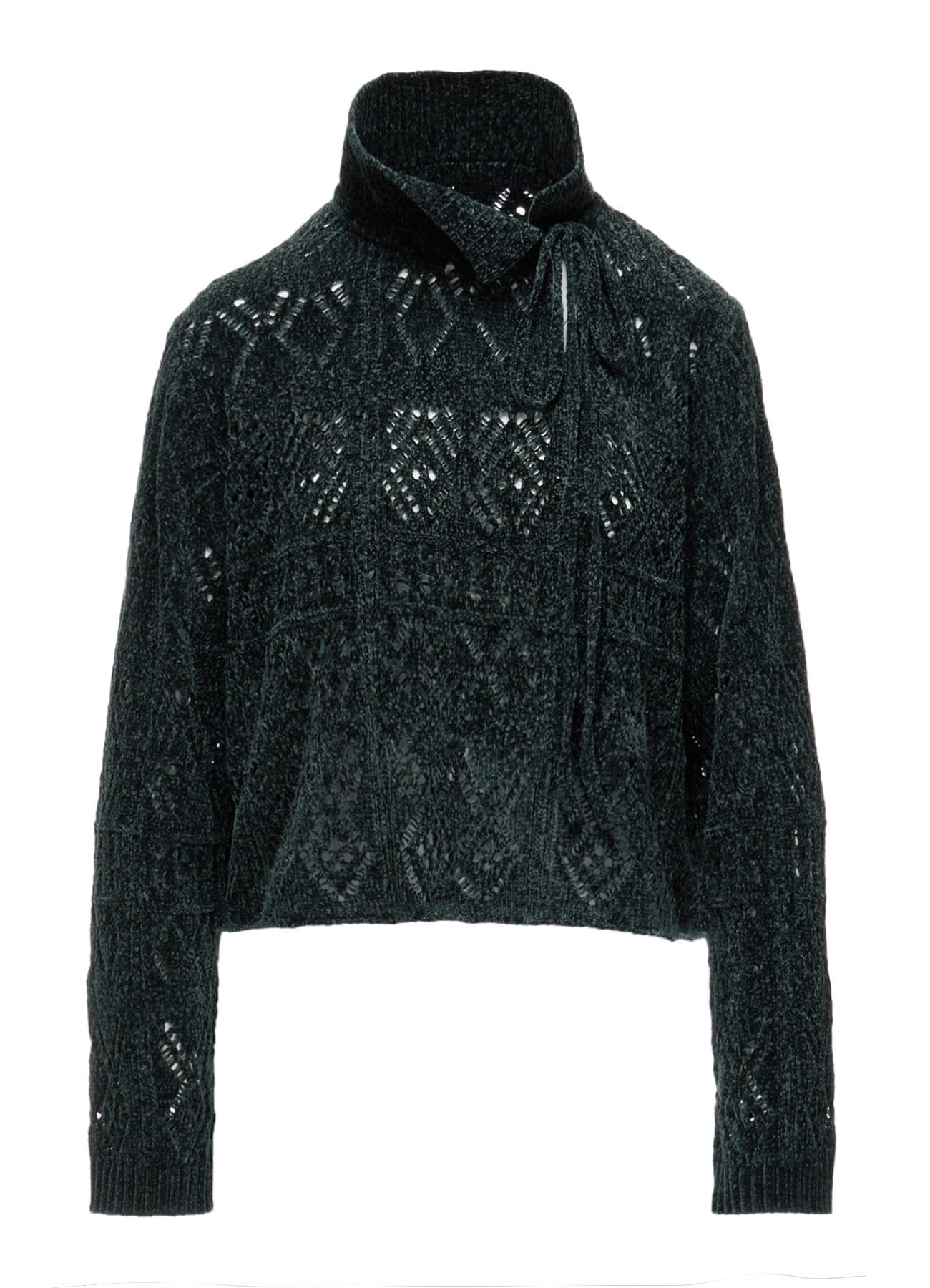 CHENILLE OPENWORK SHORT PULLOVER